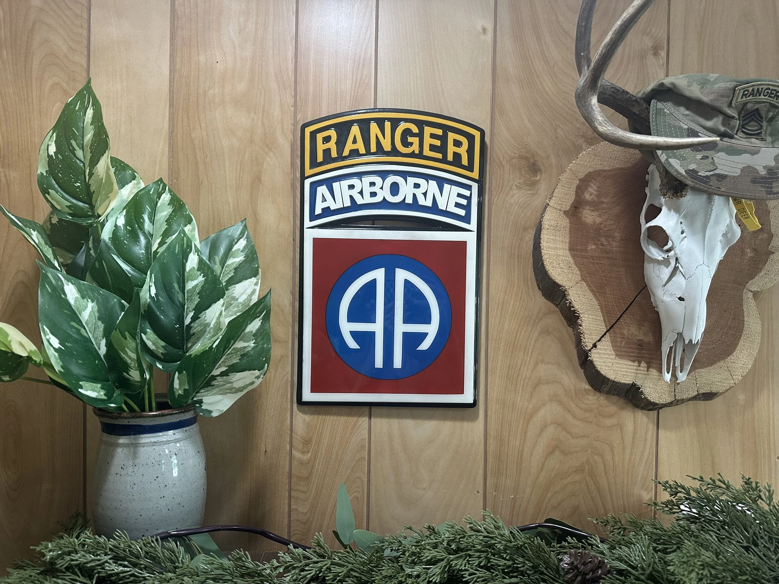 82nd Airborne Sign With Ranger Tab