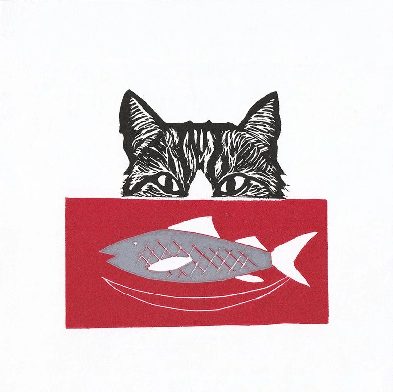 Colin's Lunch?
(Linocut)
