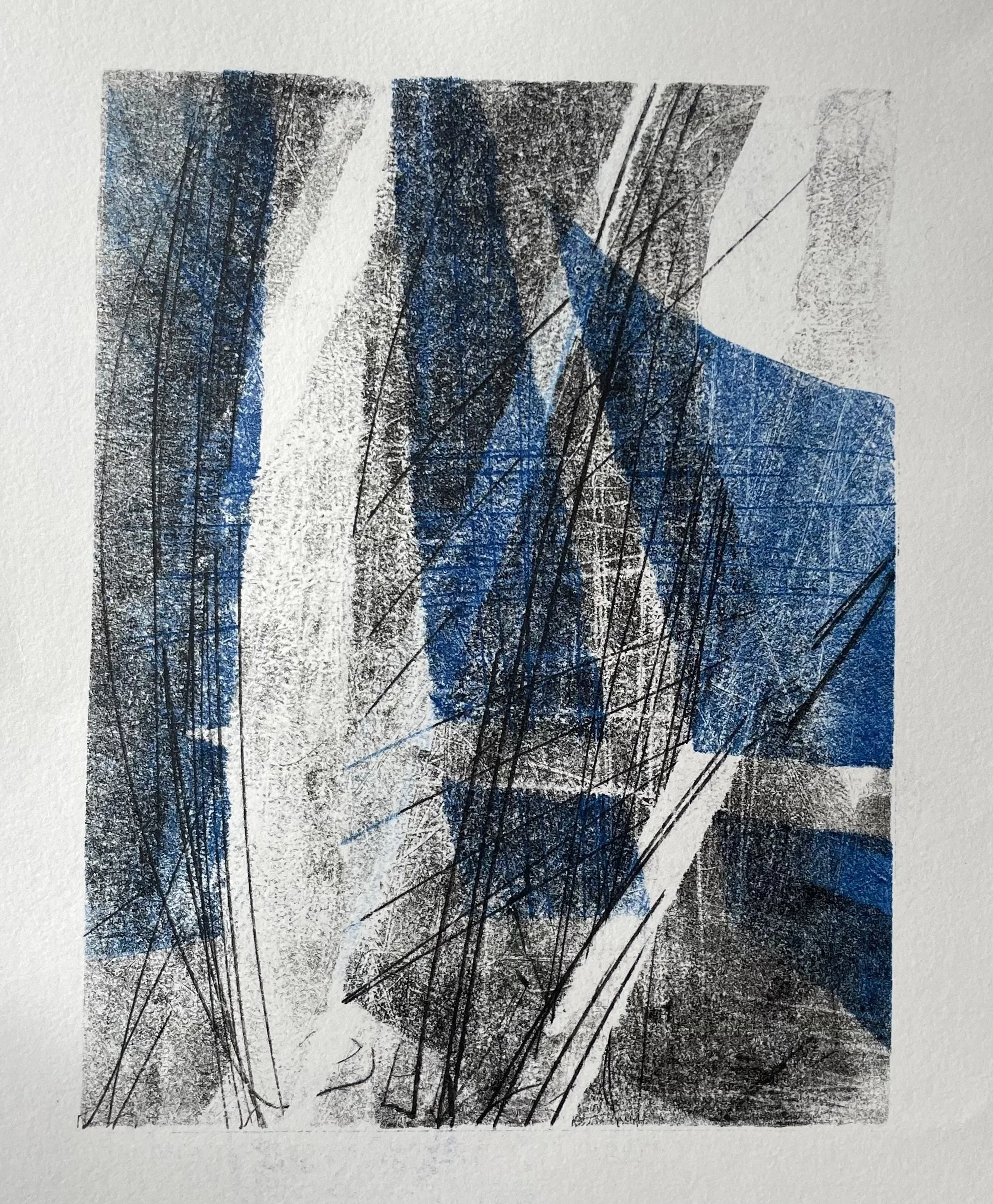 Blue sails (Monoprint)