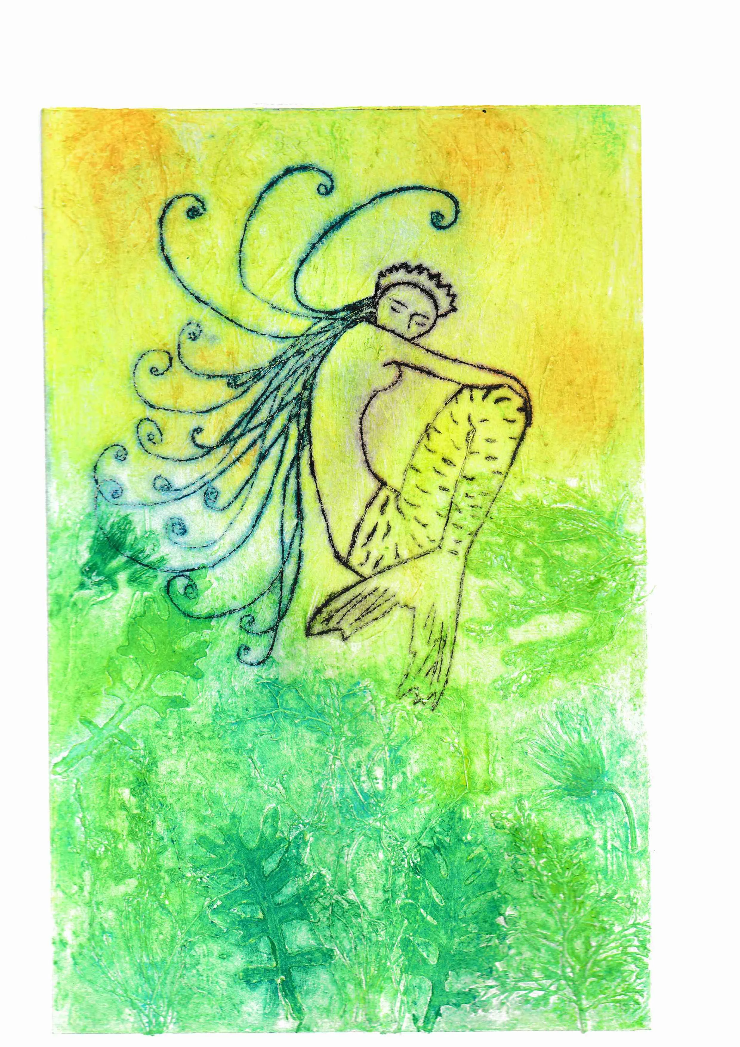 Mermaid (Collagraph and dry point)