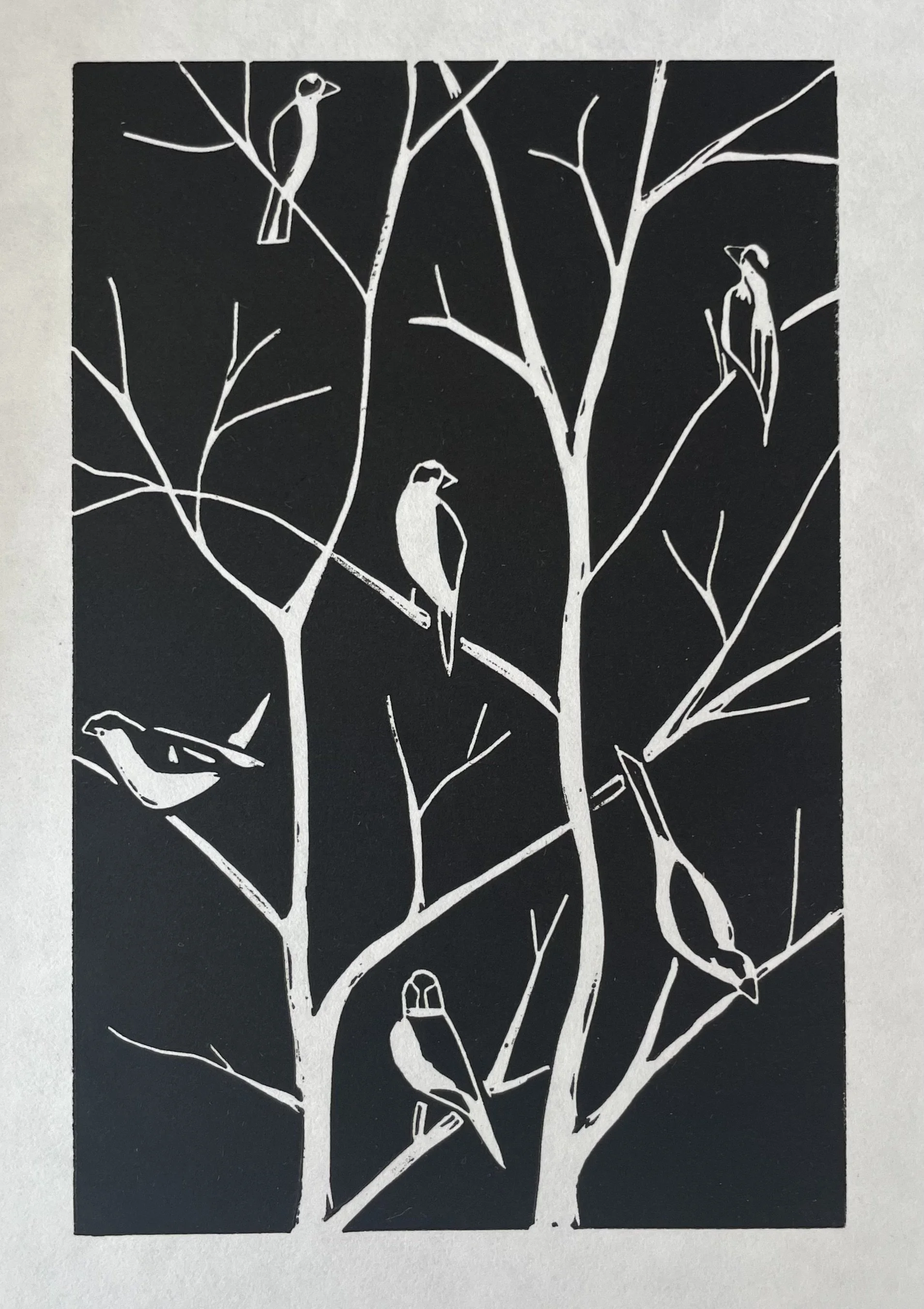 Perch (Linocut)