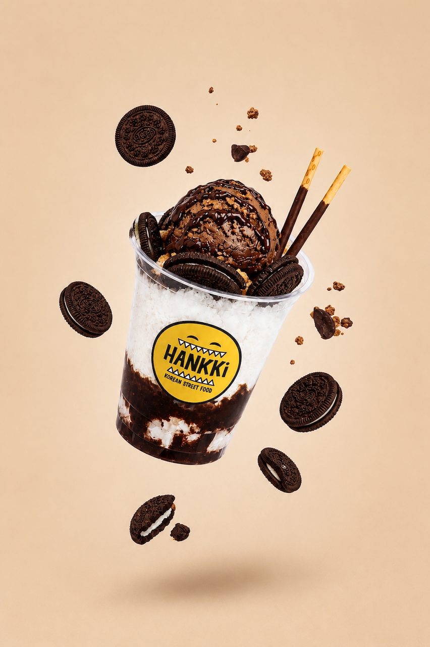 Oreo HANKKi Bingsu Korean dessert with chocolate and shaved ice