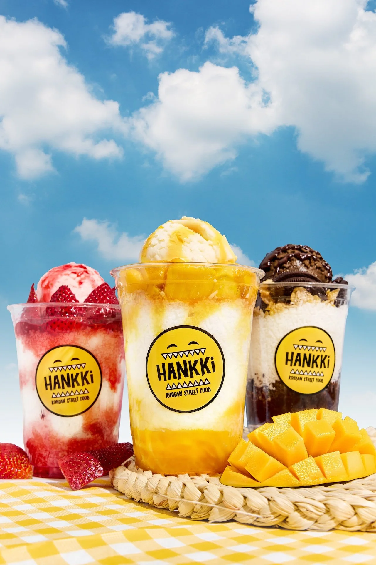 HANKKi Bingsu flavours including mango strawberry and Oreo in Calgary