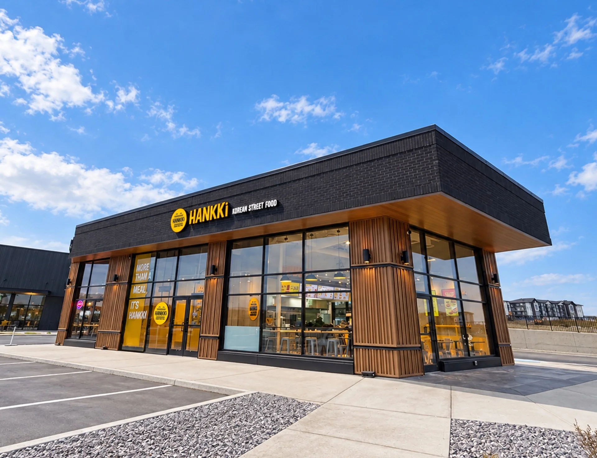 Hankki Sage Hill Korean street food restaurant exterior in Calgary