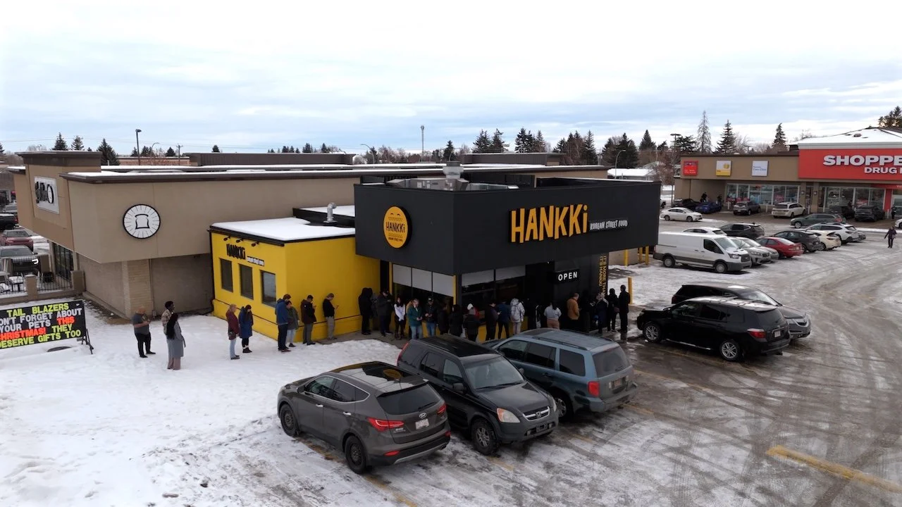 Aerial view of Hankki Acadia in Calgary SE, a trusted local Korean street food restaurant