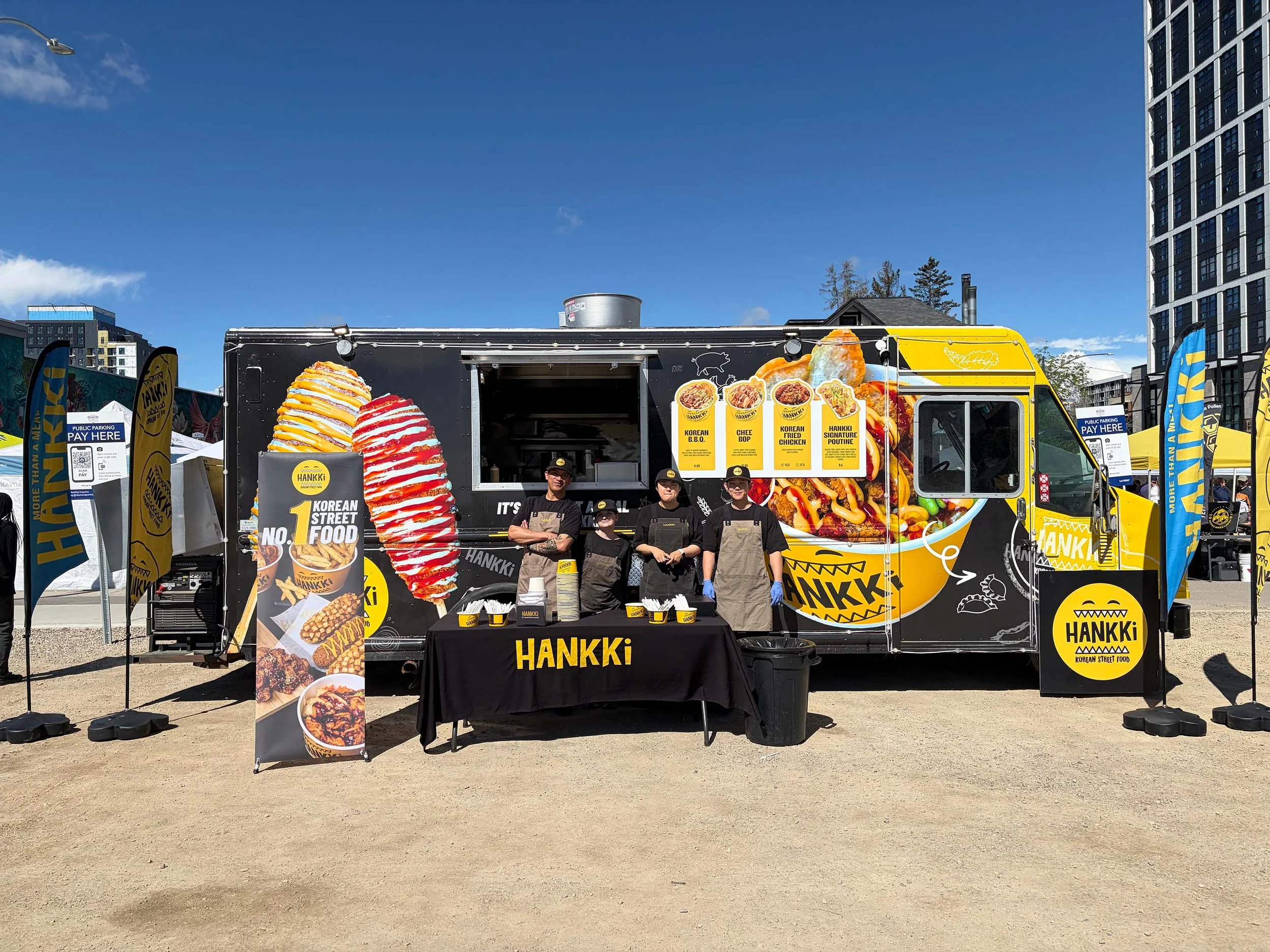 HANKKi Food Truck team at Lilac Festival in Calgary with Korean street food menu and event setup