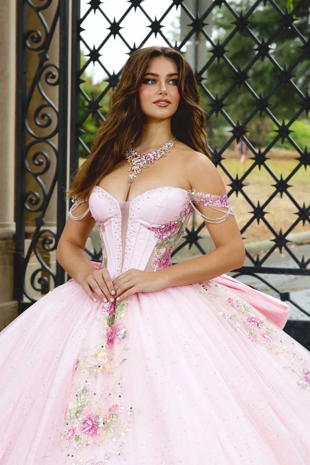 Baby pink Quince dress flowers
