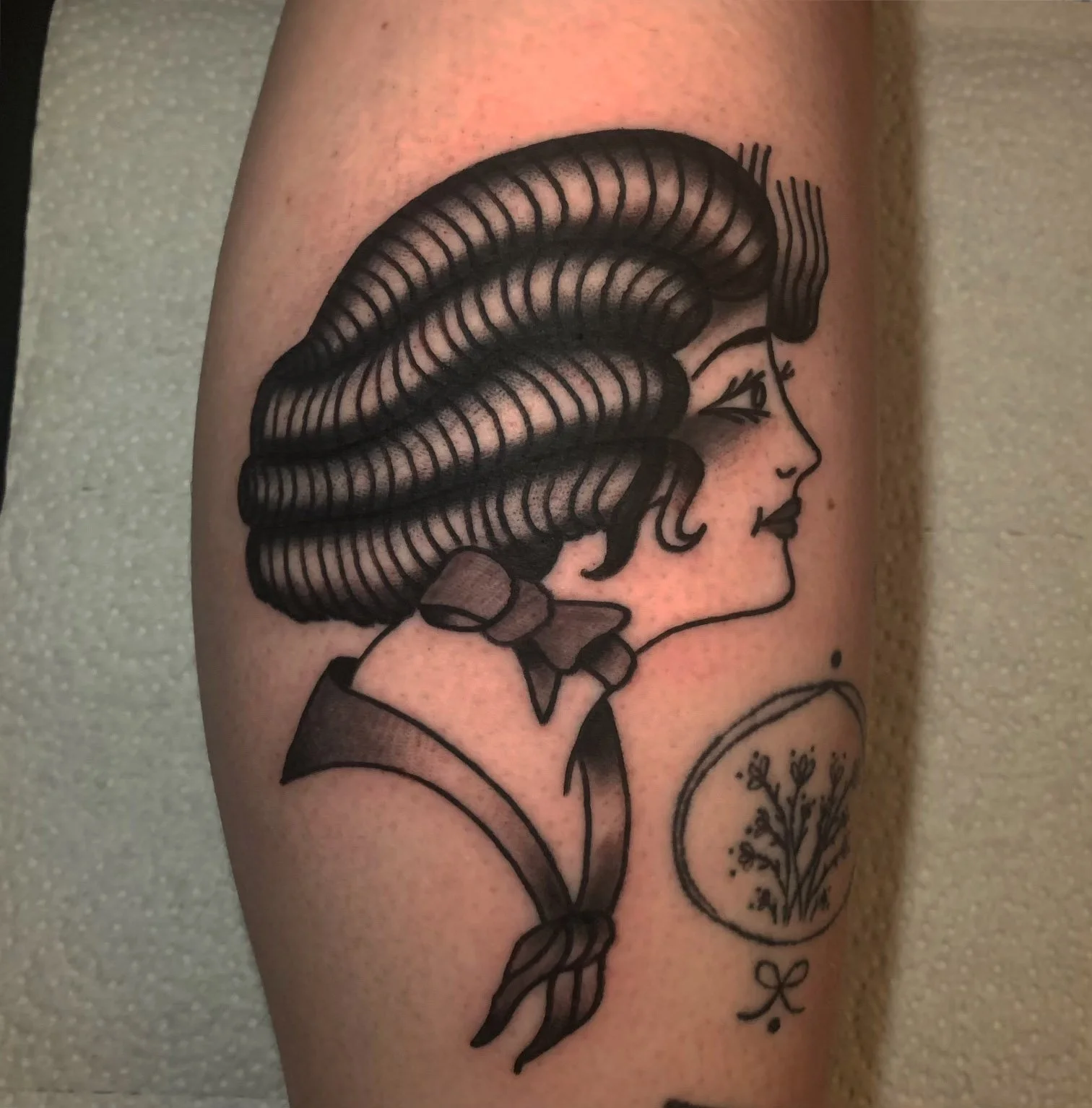 American Traditional Lady Tattoo