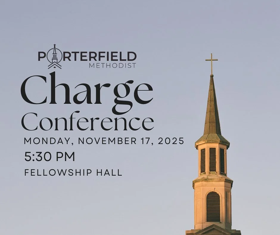 Charge Conference is tonight! The meeting starts at 5:30pm in the Fellowship Hall.