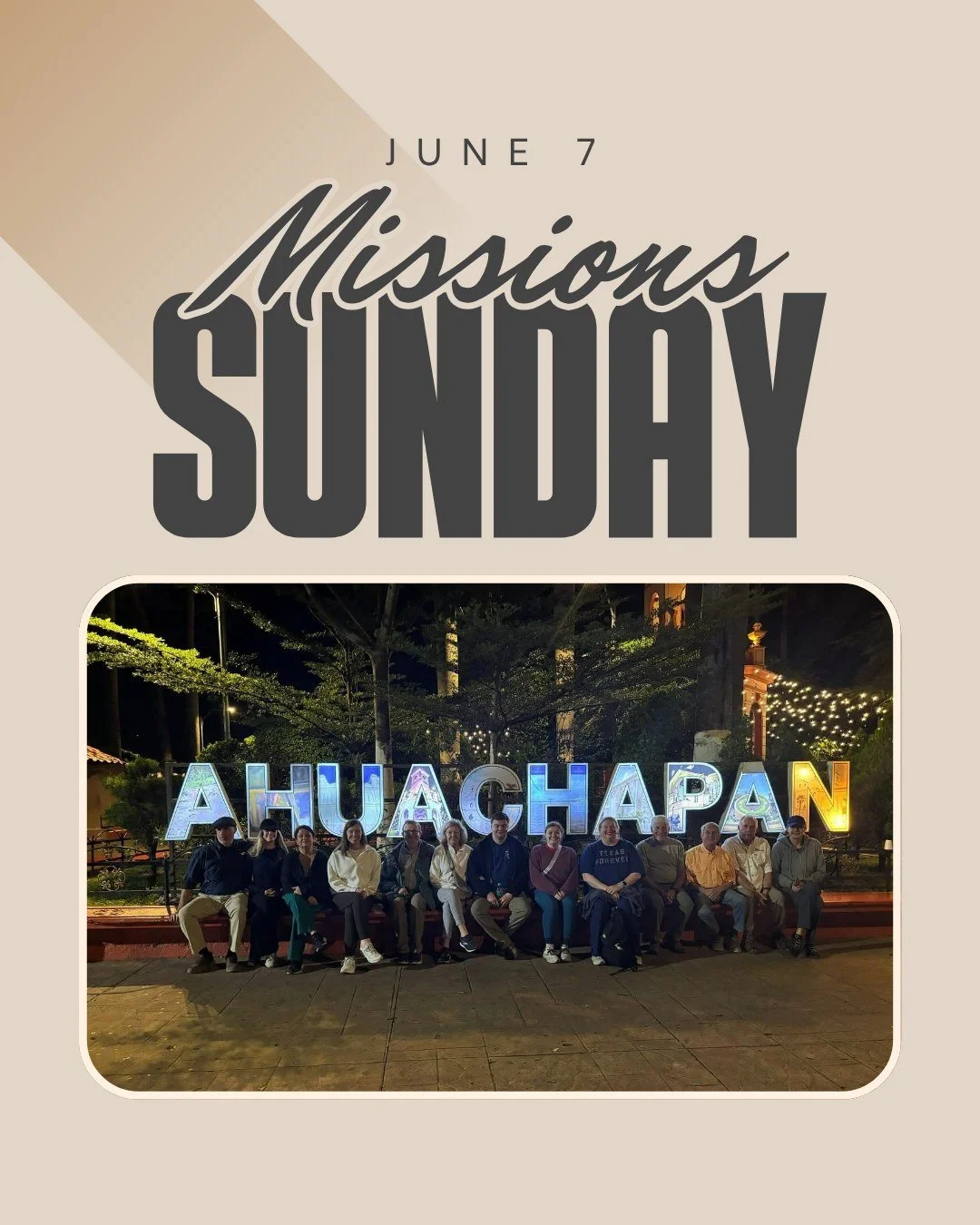 Join us Sunday, June 7, as we commission our June mission team before they return to Ahuachap&aacute;n! If you&rsquo;ve been part of a mission team and still have your t-shirt, wear it to our 10:30 gathering to show your support &mdash; whether it wa