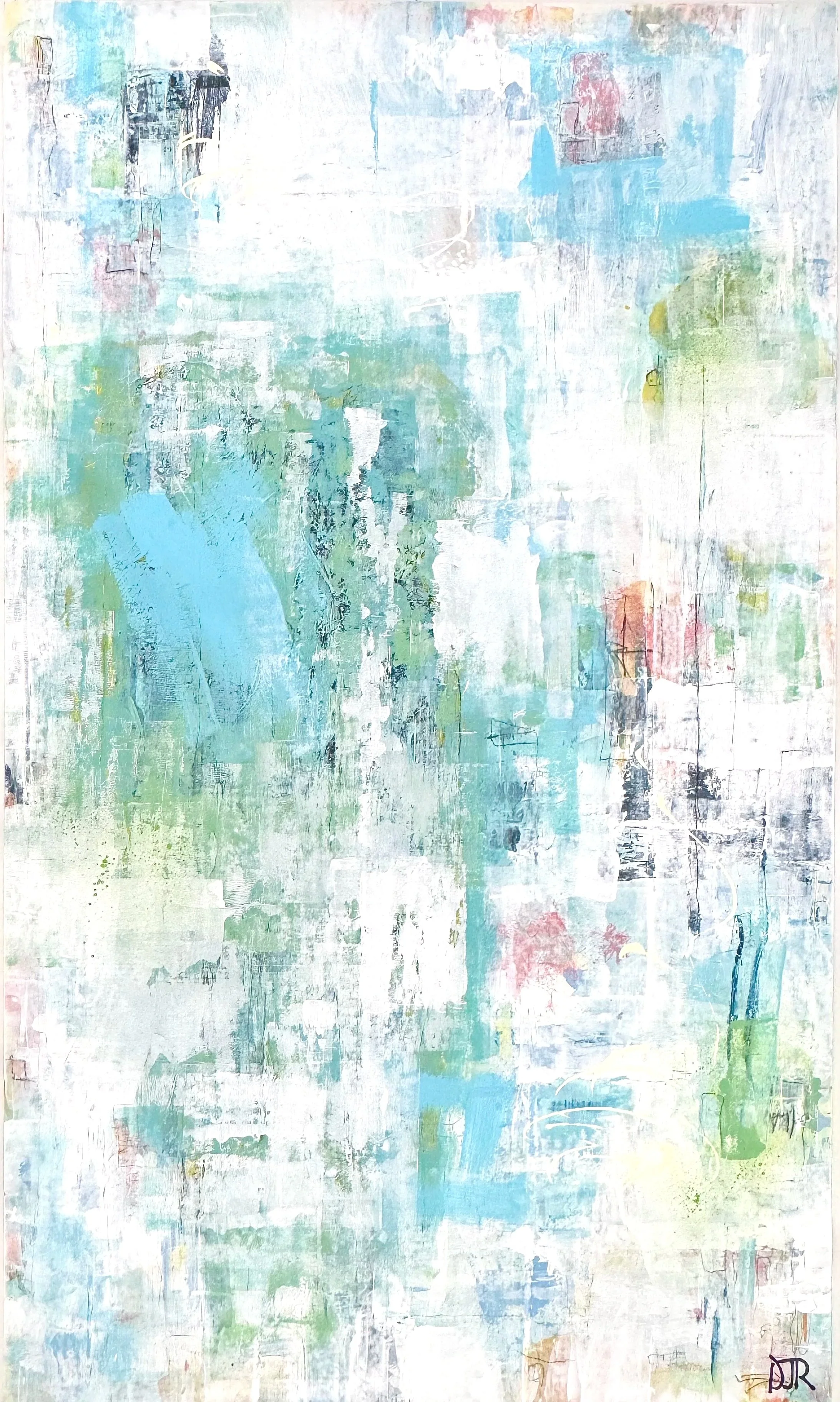 'ocean's blues' /  60” x 36” / Acrylic on Mylar backed on Gesso Canvas