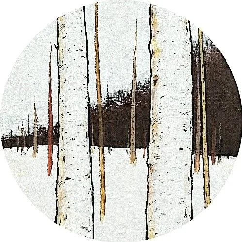 'aspen whispers' / Pi Square Show '26 / 12" round tondo / Acrylic on Birch 