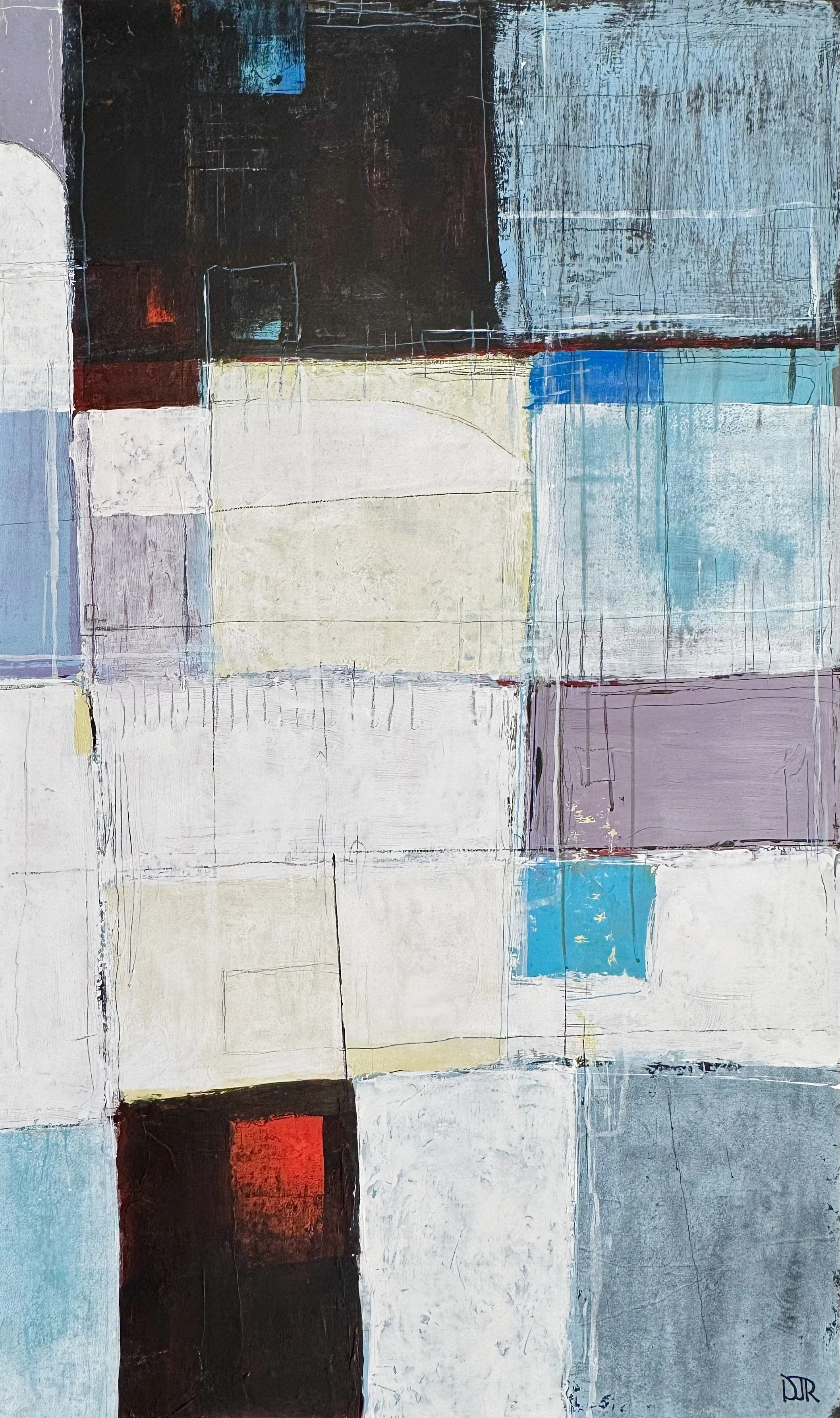 'afterlight on blue' /  60” x 36” / Acrylic and Pencil on Mylar