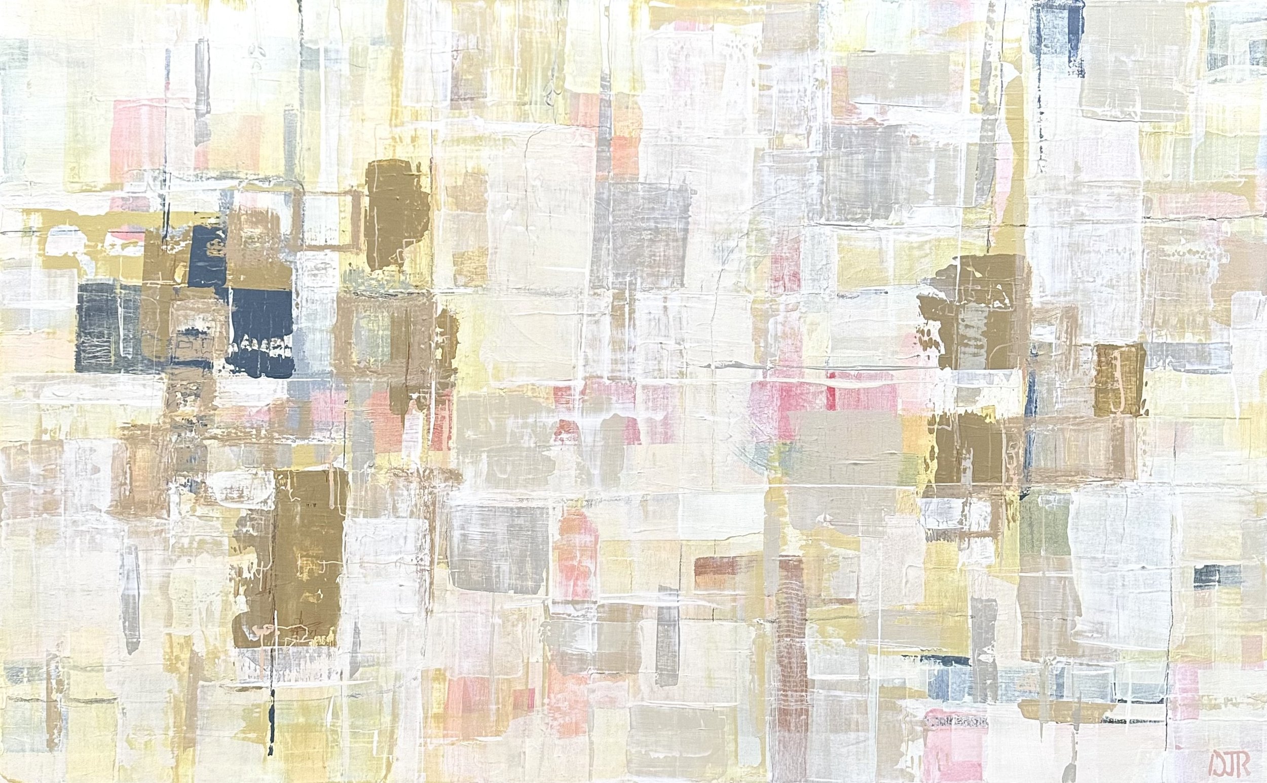 'floating before dawn II' / 30” x 48” x 1.5” / Acrylic, Pastel and Conte Pencil on Canvas