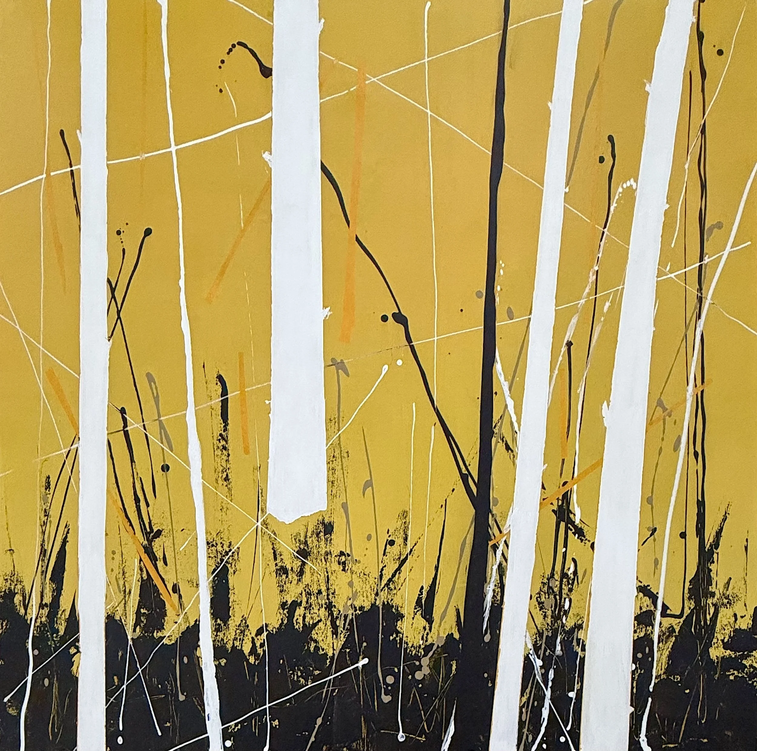'autumn in the woods 2' / 40" x 40" x 1.5" / Acrylic on Birch Panel