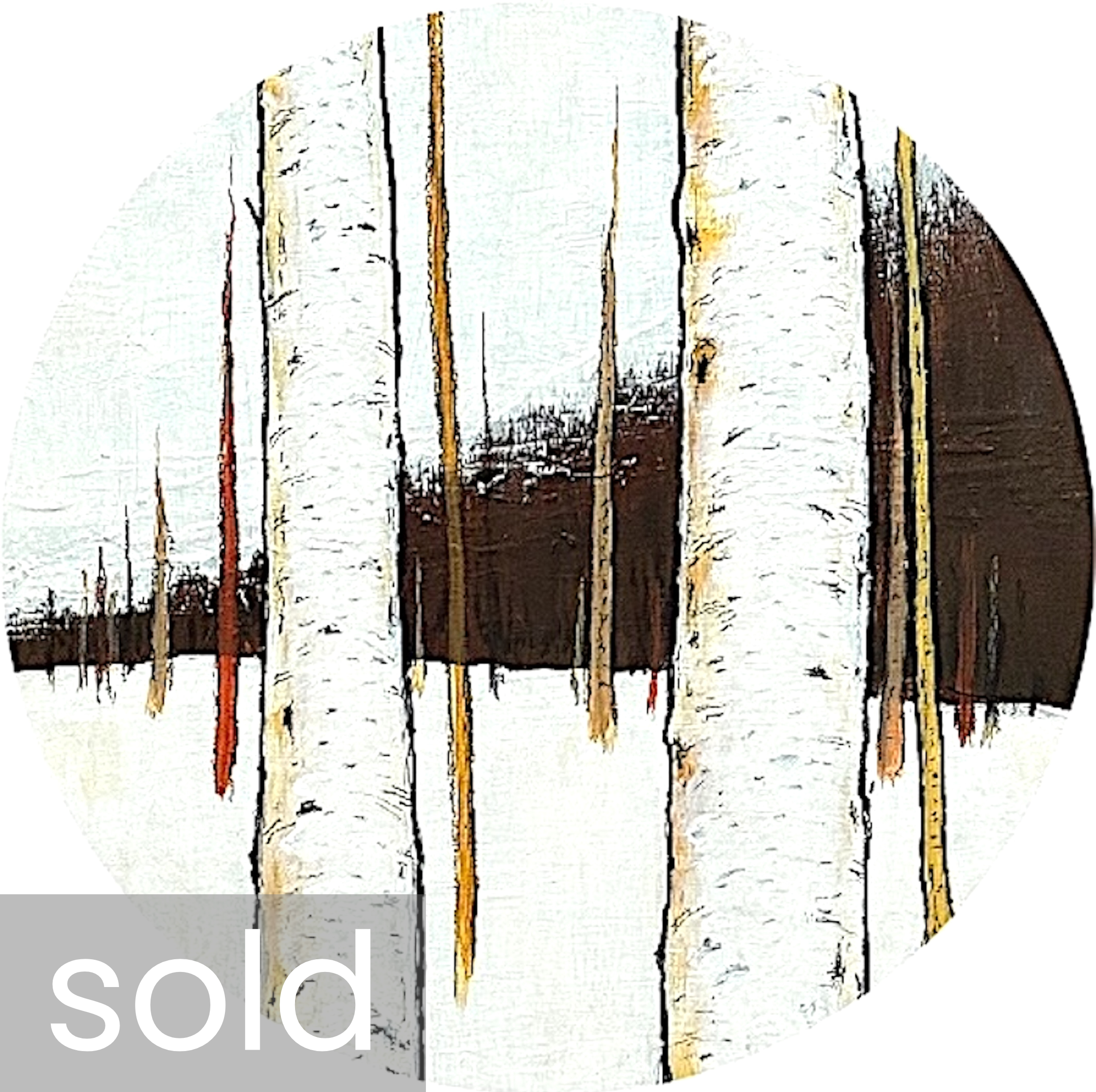 SOLD - 'aspen whispers' / Pi Square Show '26 / 12" round tondo / Acrylic on Birch 