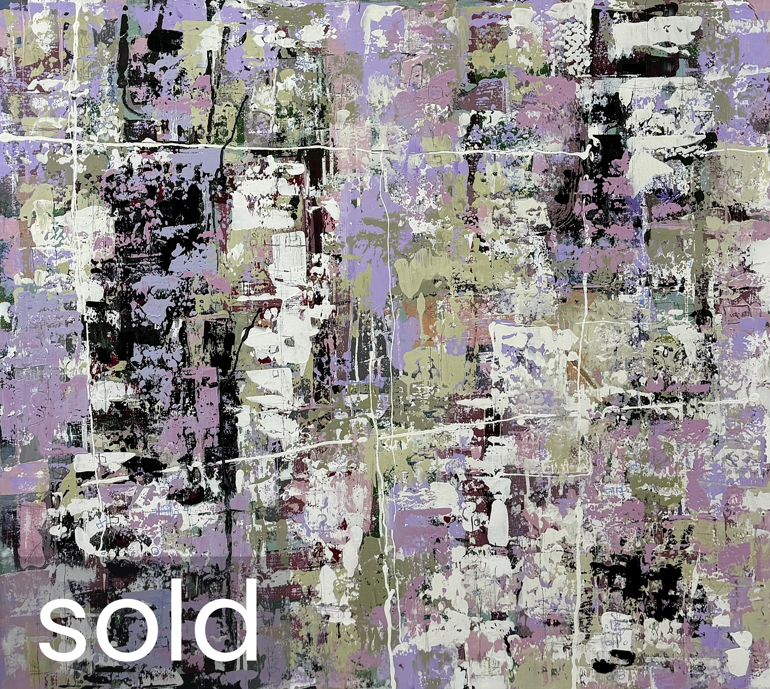 'purple rain' / 40" x 36" x 1.5" / Acrylic and Pastel on Canvas