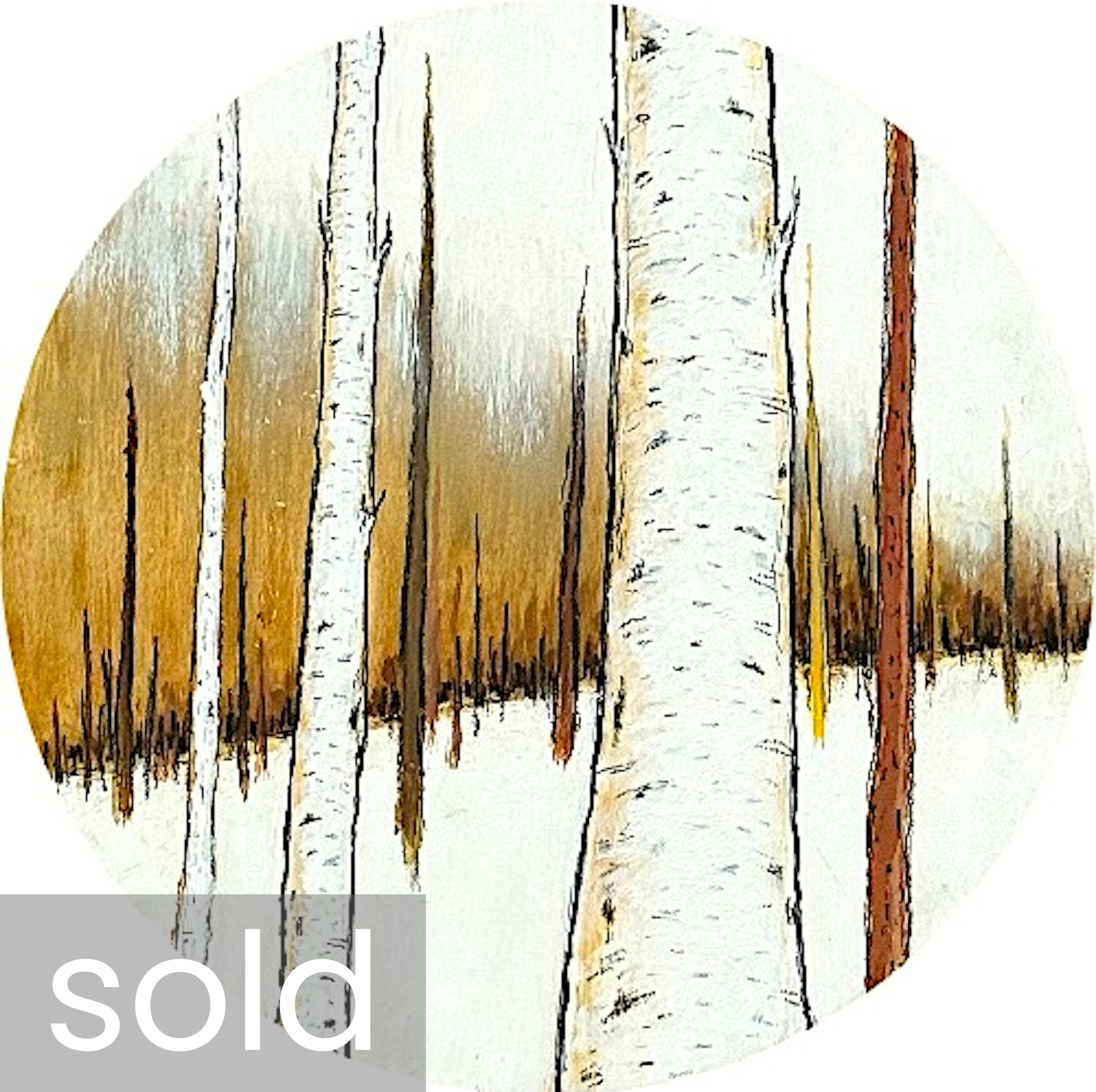 SOLD - 'winter's warmth' / Pi Square Show '26 / 12" round tondo / Acrylic on Birch 