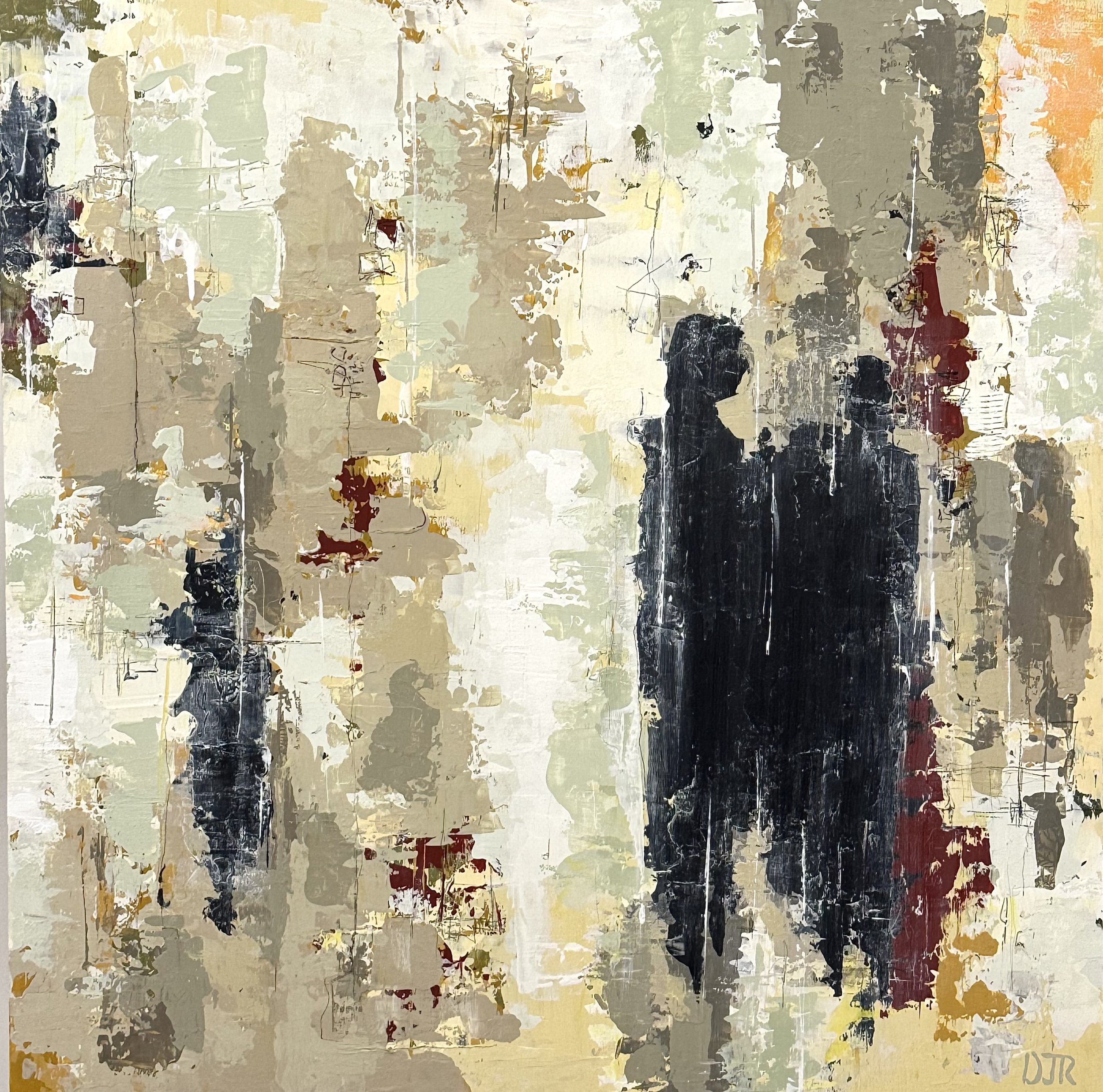 'sight unseen II' / 36” x 36” x 1.5” / Acrylic and Conte Pencil on Canvas