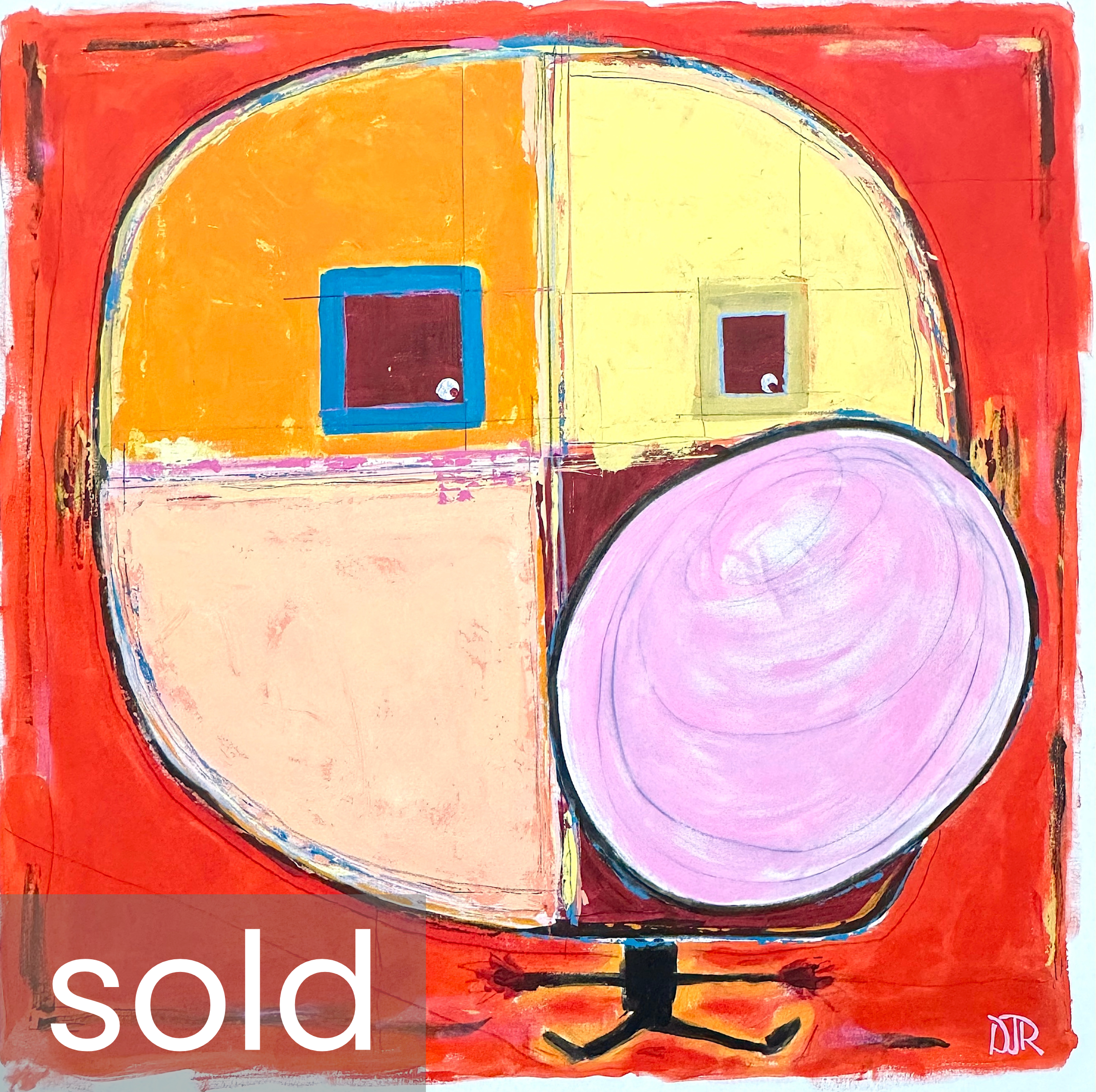 SOLD - 'pop bubble burst' / 40" x 40" x 1.5" / Acrylic and Pencil on Canvas