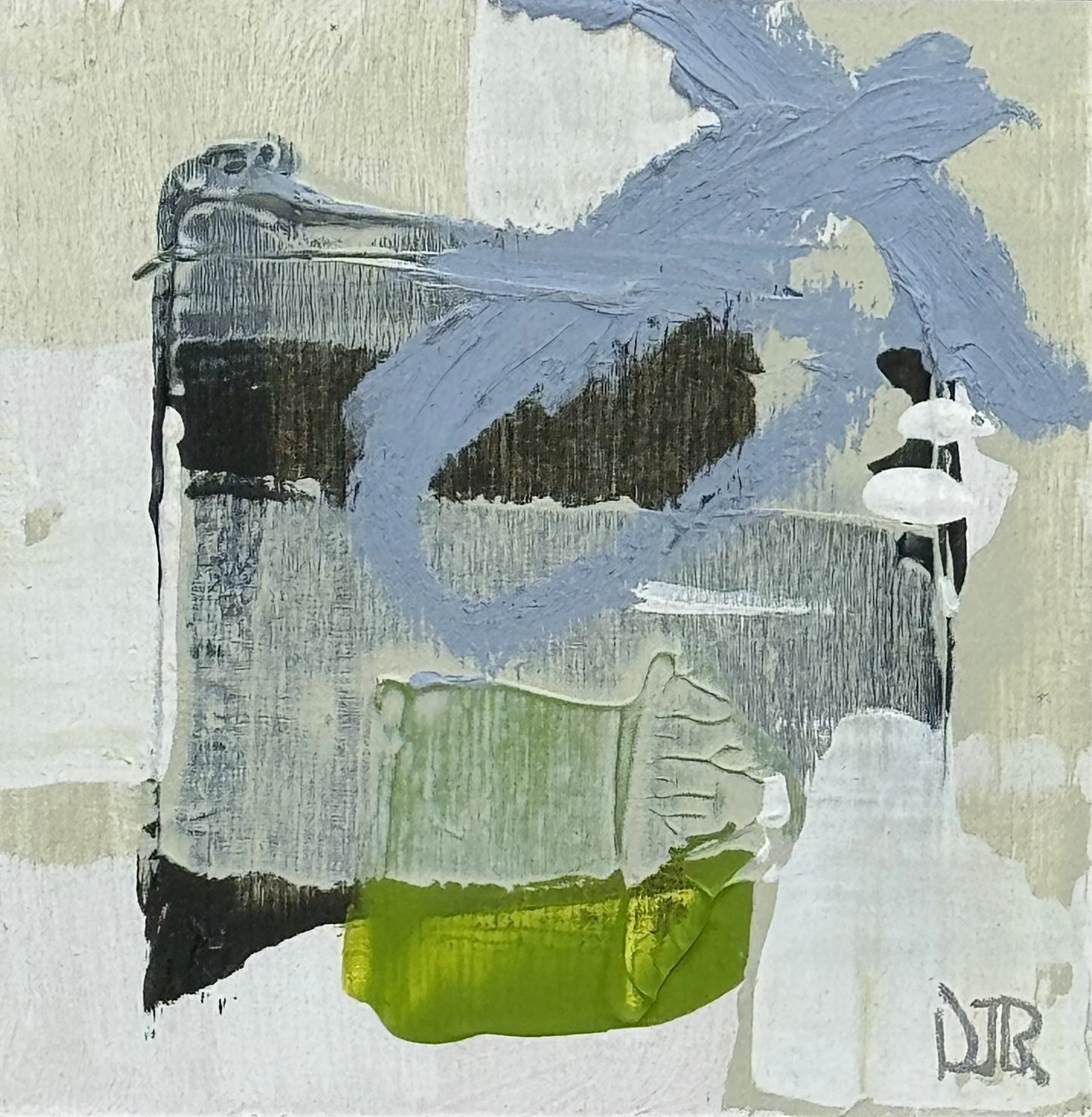 'I have an idea' / 6" x 6" x 1.5" / Acrylic and Pastel on Birch Panel