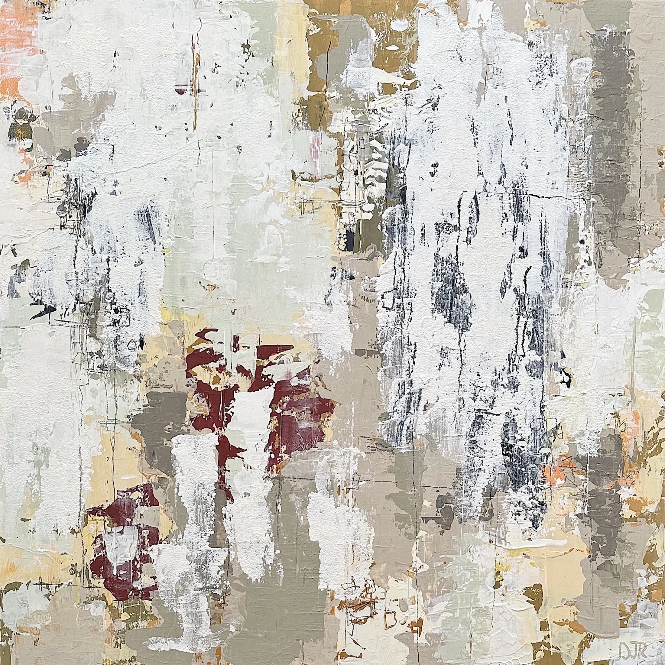 'sandstone whispers' / 36" x 36" x 1.5" / Acrylic and Conté pencil on Birch Panel 