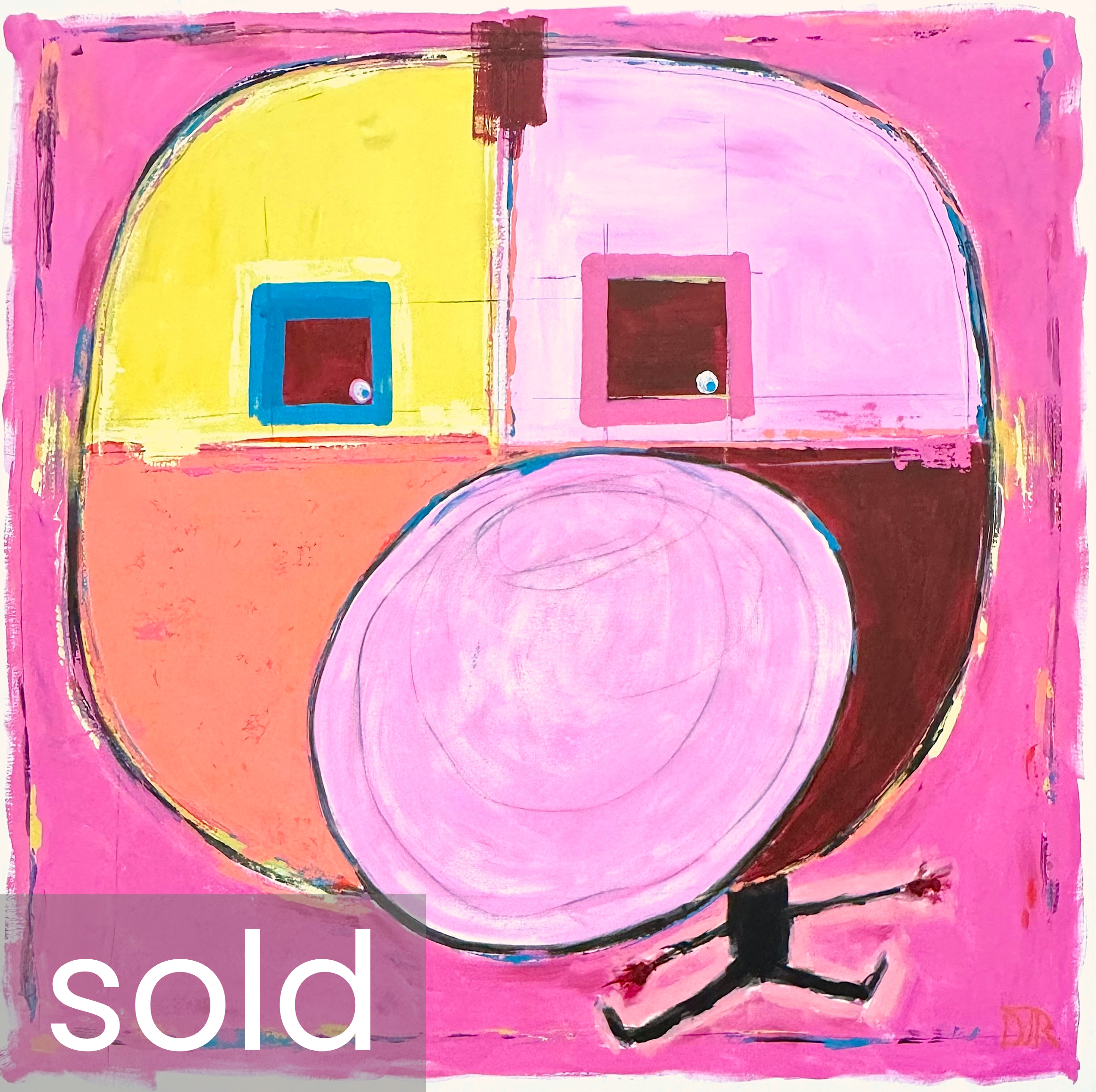 SOLD - 'just air' / 40" x 40" x 1.5" / Acrylic and Pencil on Canvas
