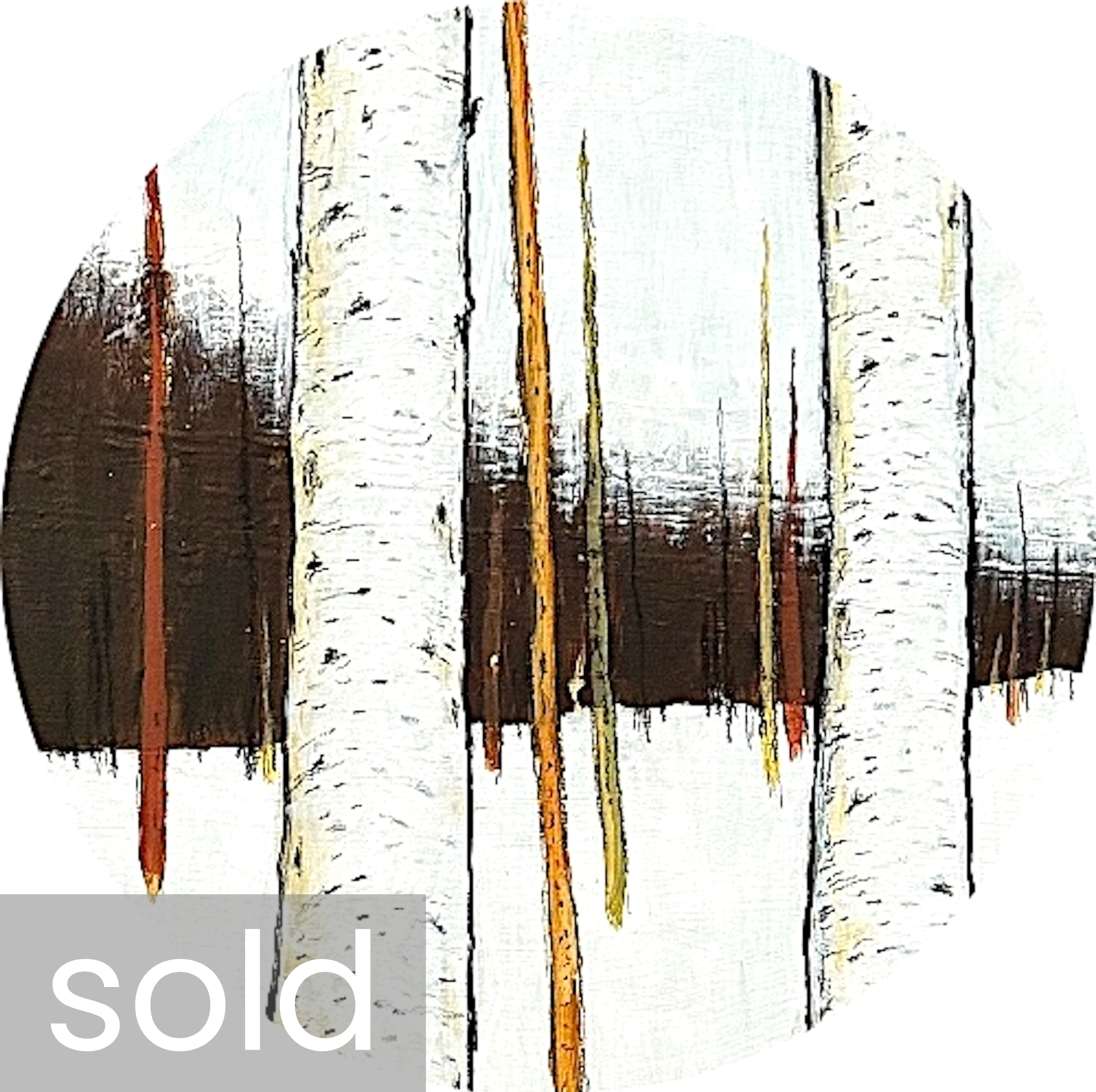SOLD - 'whispering spirits' / Pi Square Show '26 / 12" round tondo / Acrylic on Birch 