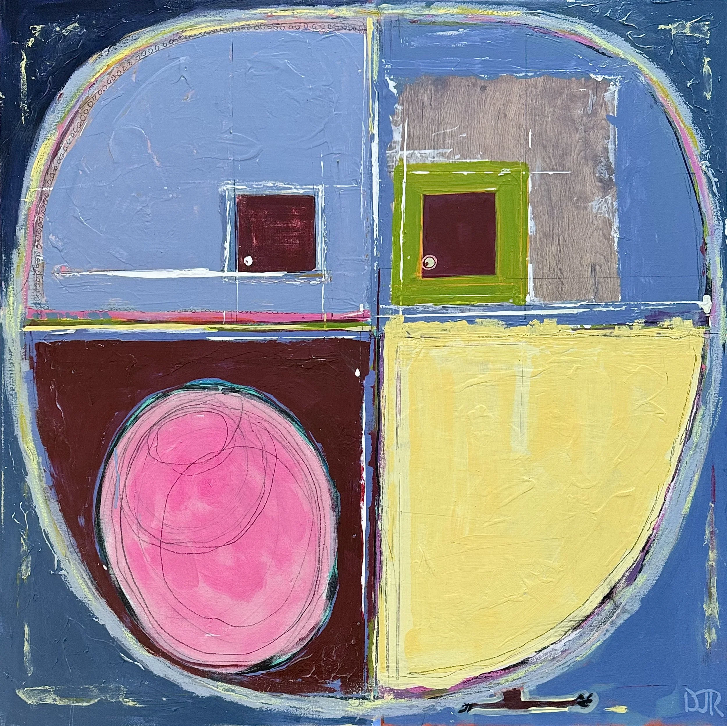 'bubbles' / 36" x 36" x 1.5" / Acrylic, collage and Pastel on Canvas