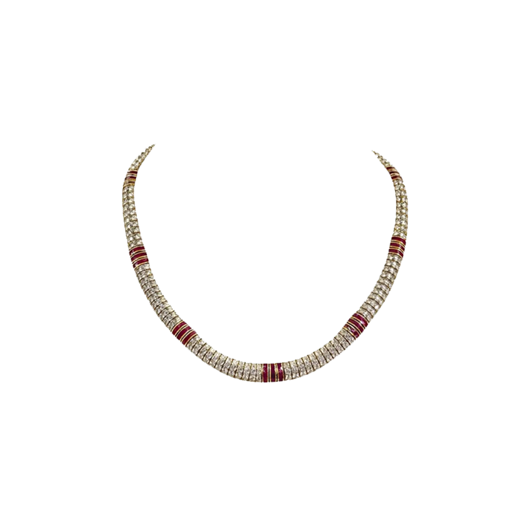 Vintage Diamond and Ruby Necklace, $80,000