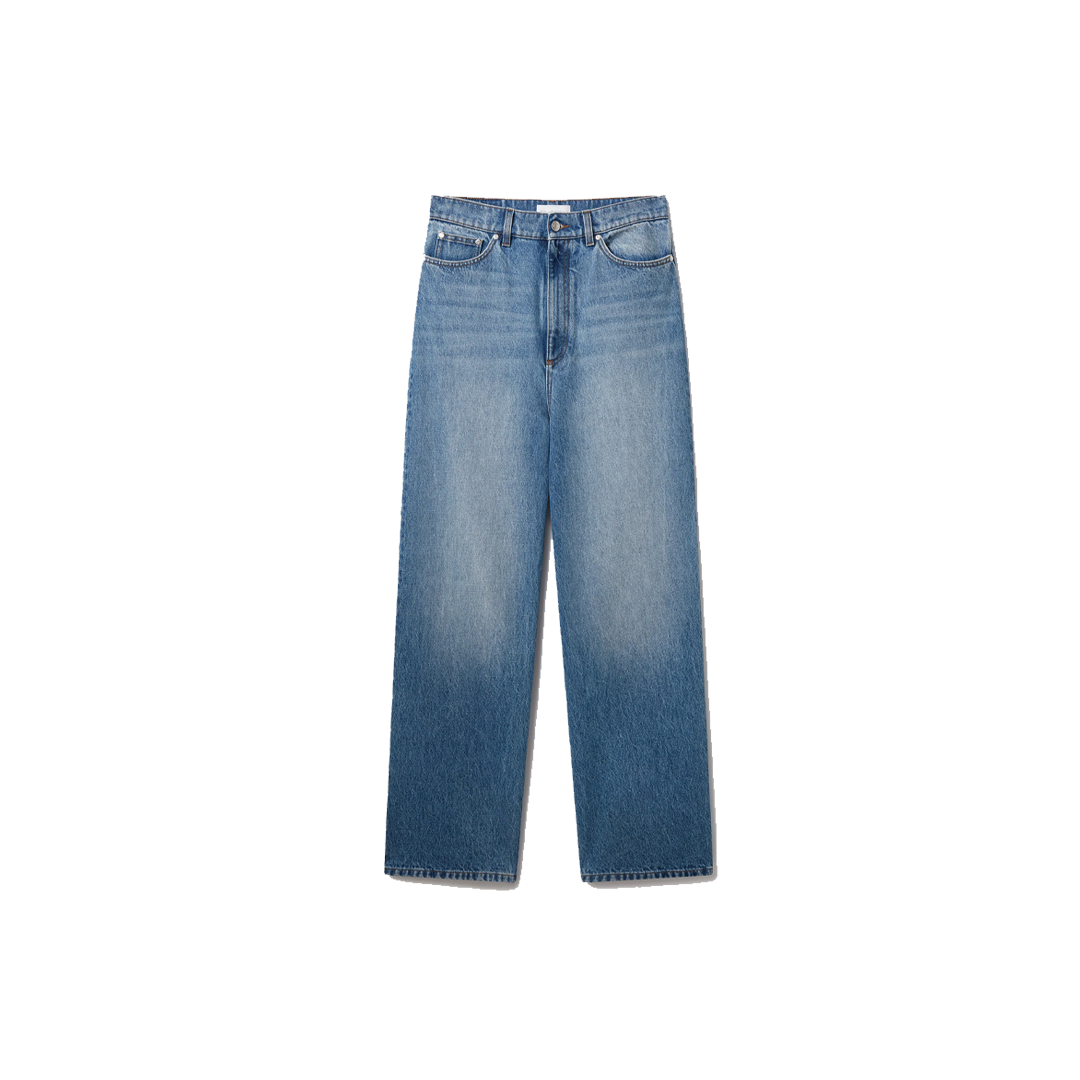 Faded Wide-Leg High-Rise Denim Jeans, $790