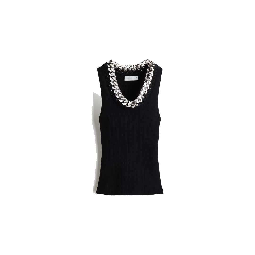 Chain-Detail Ribbed Tank Top, $169