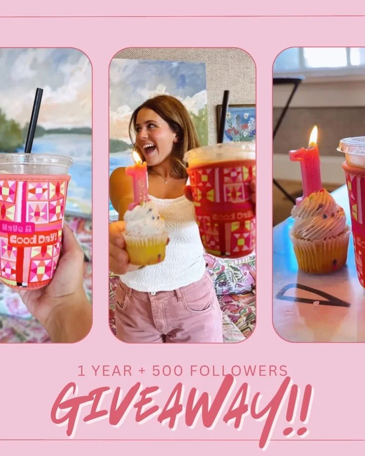 💗1 YEAR ANNIVERSARY OF CAINS CRAFT + 500 FOLLOWER GIVEAWAY !!

⭐️This is such a huge milestone in my company and I&rsquo;m so excited to celebrate it with you!! The winner will receive 1 good day koozie + 1 summer sticker of their choice from our ne