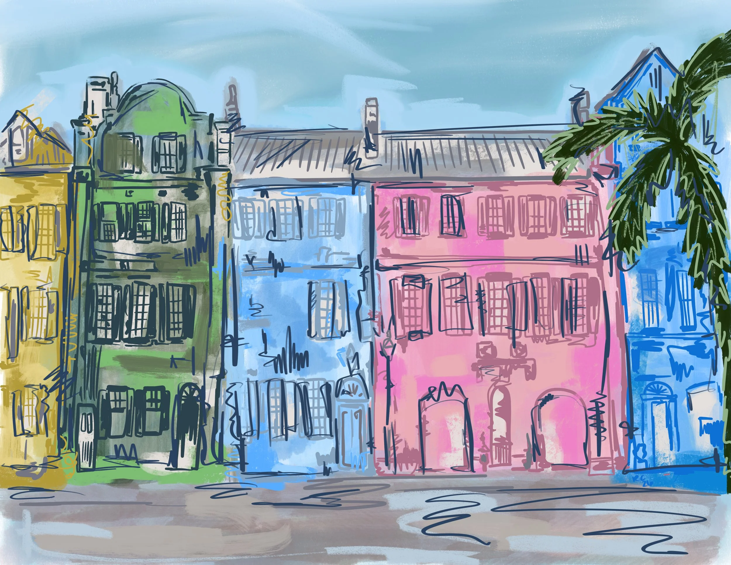 Rainbow Row Print 8.5x11