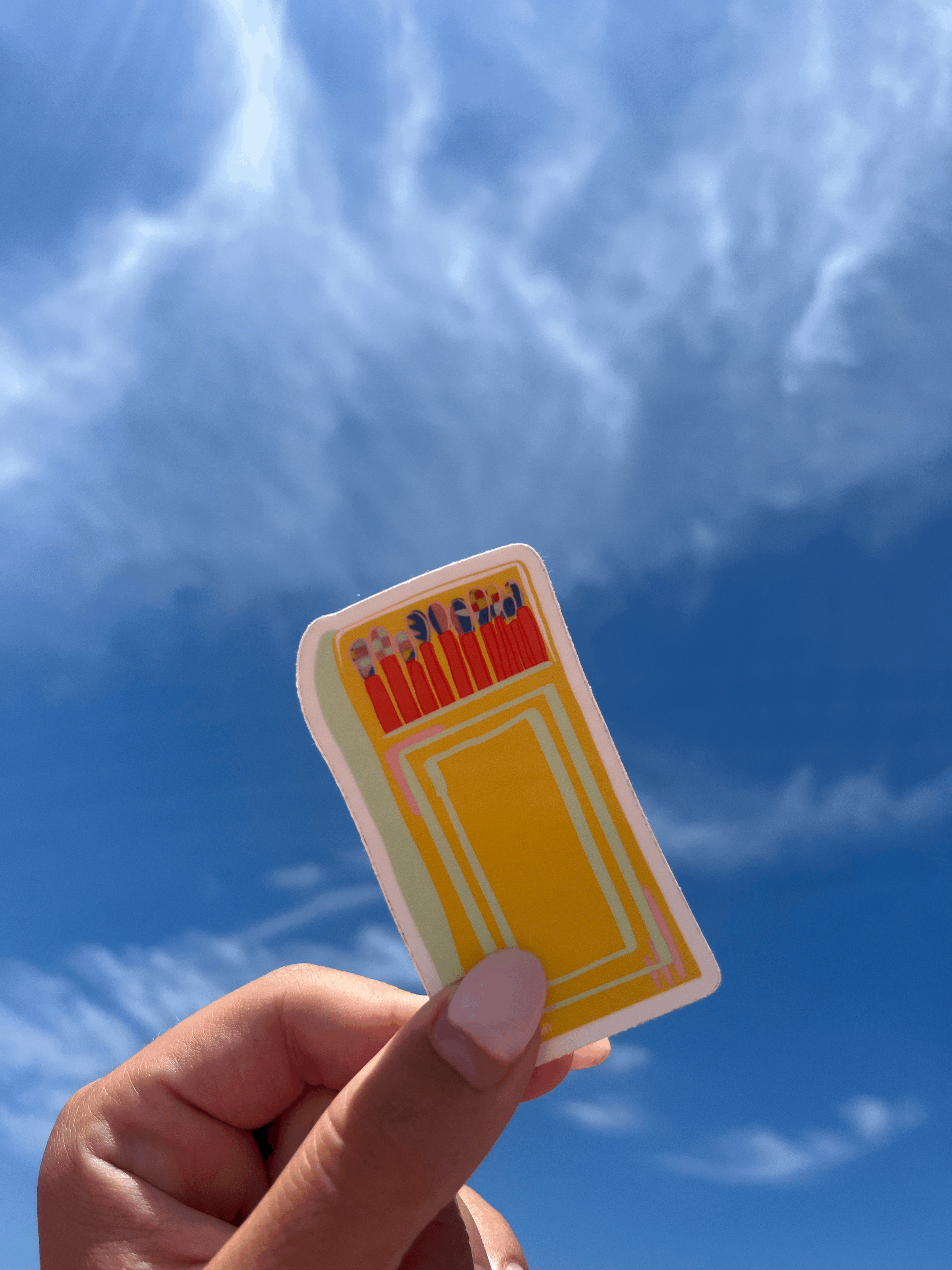 Funky Flame Matchbox Sticker