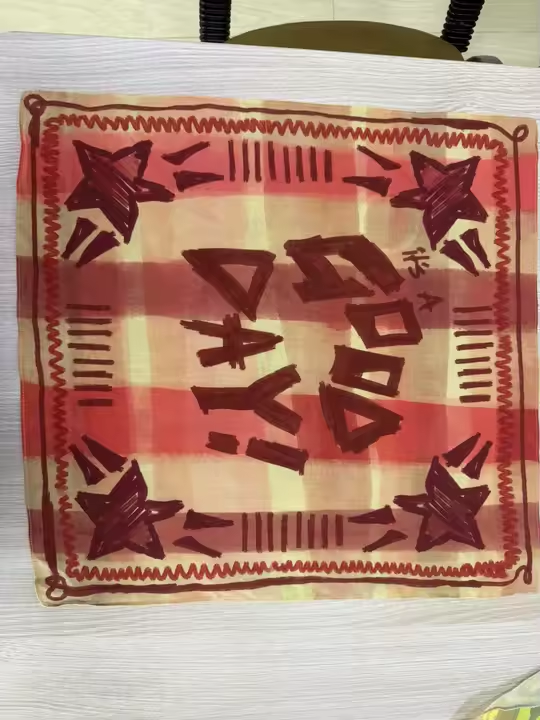 'It’s a Good Day!' - Vibrant Garnet Cotton Bandanna