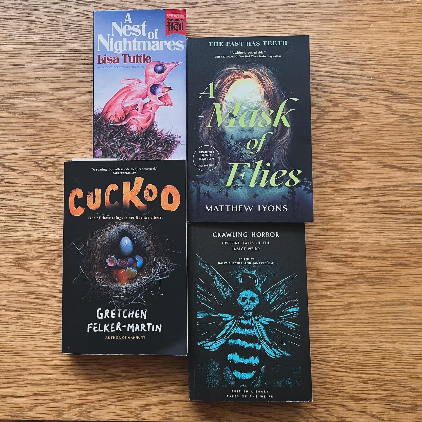 These books stare hard at me while they sit on the shelf. Singing to me while I tackle Mary Gaitskill&rsquo;s Bad Behavior. Don&rsquo;t get me wrong, Gaitskill is fantastic. But does she have flies eating someone&rsquo;s face reminiscent of Lord of t