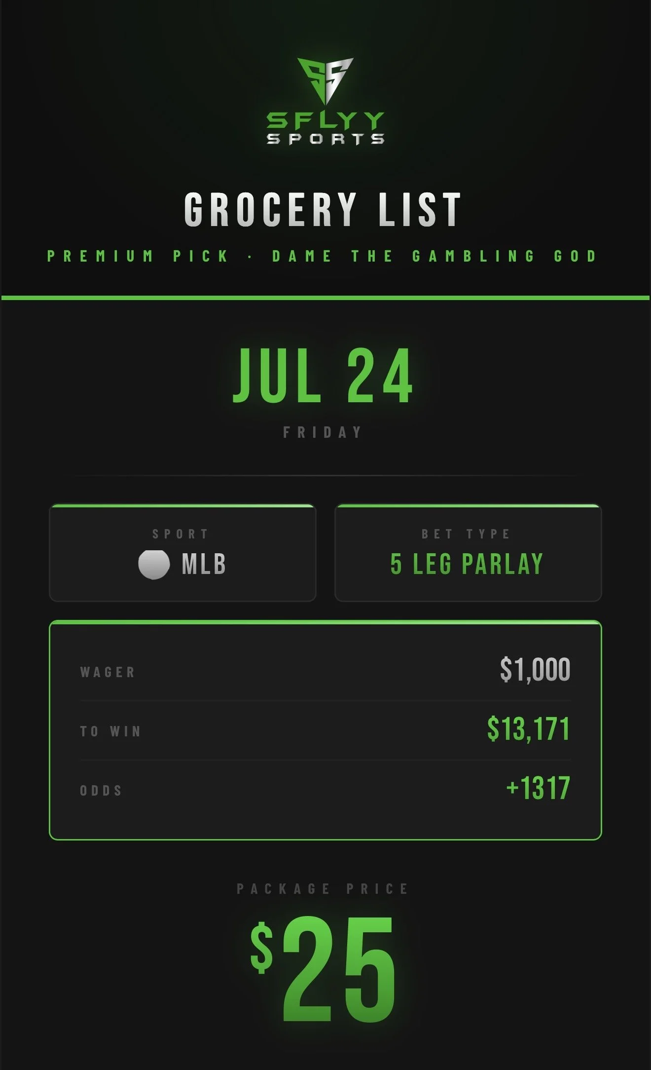MLB Grocery List