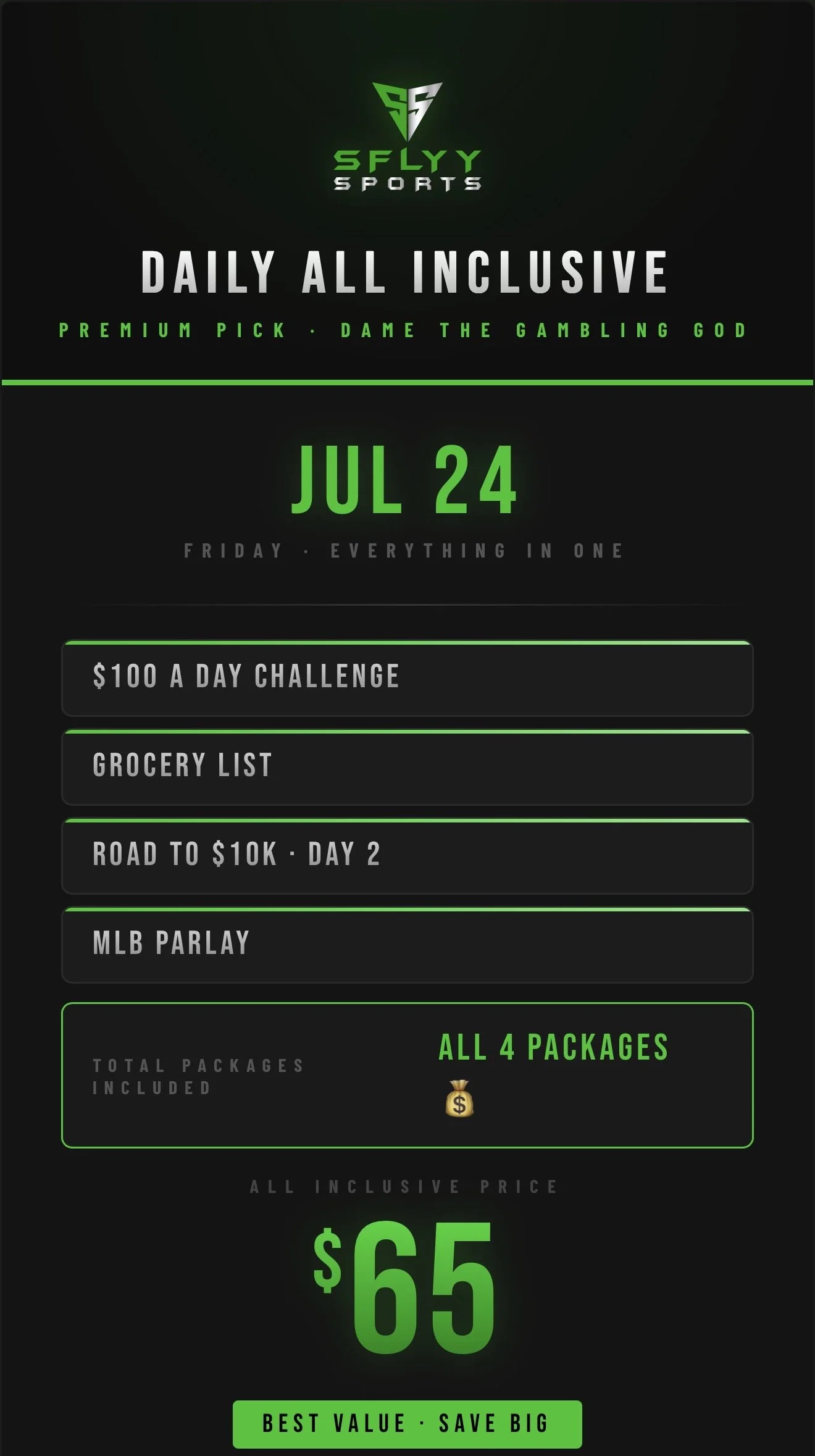 MLB All Inclusive!! 7/24