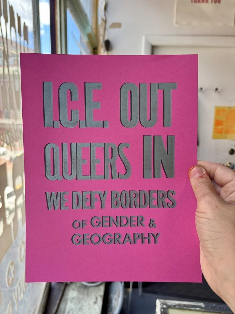 ICE OUT / QUEERS IN - letterpress print