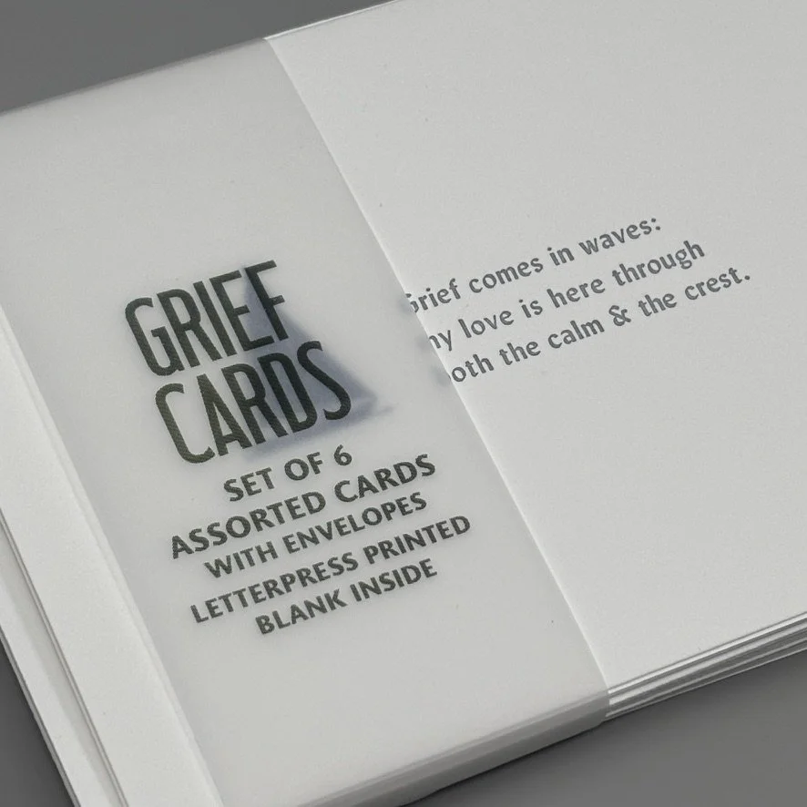 grief card multipack - 6 letterpress printed cards