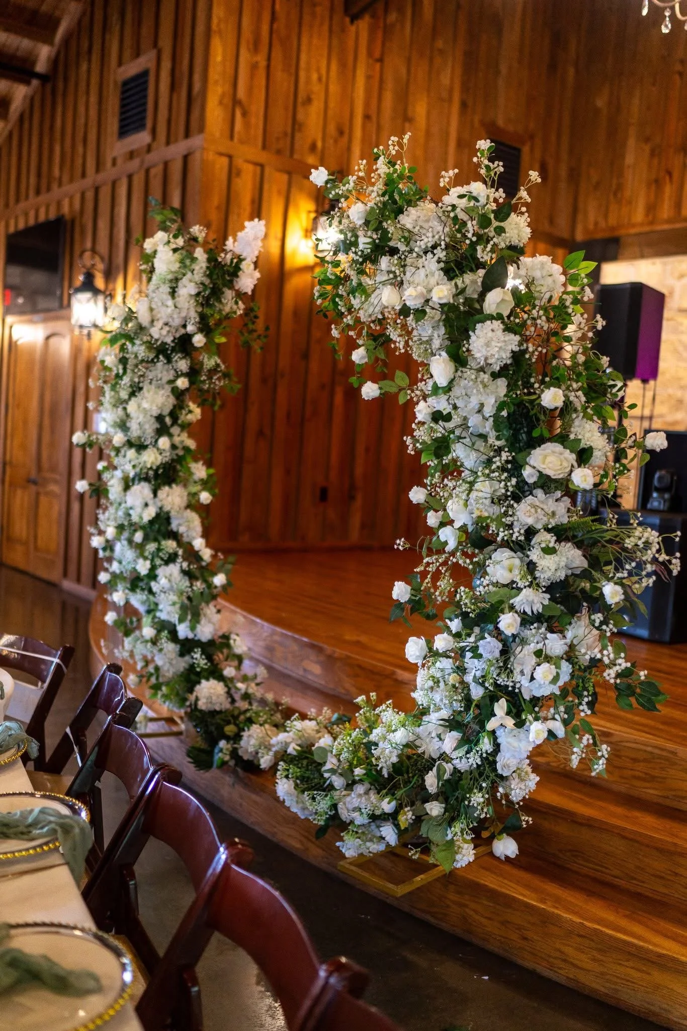 Half moon  round circular floral  arbor, crescent moon arch 2 pc floral arch, event backdrops