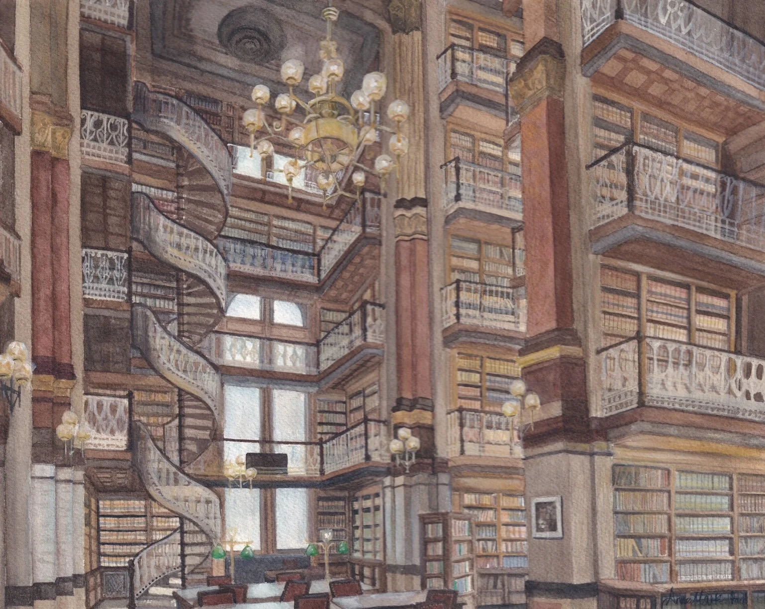 Law Library, 11x14, Watercolor, 2025