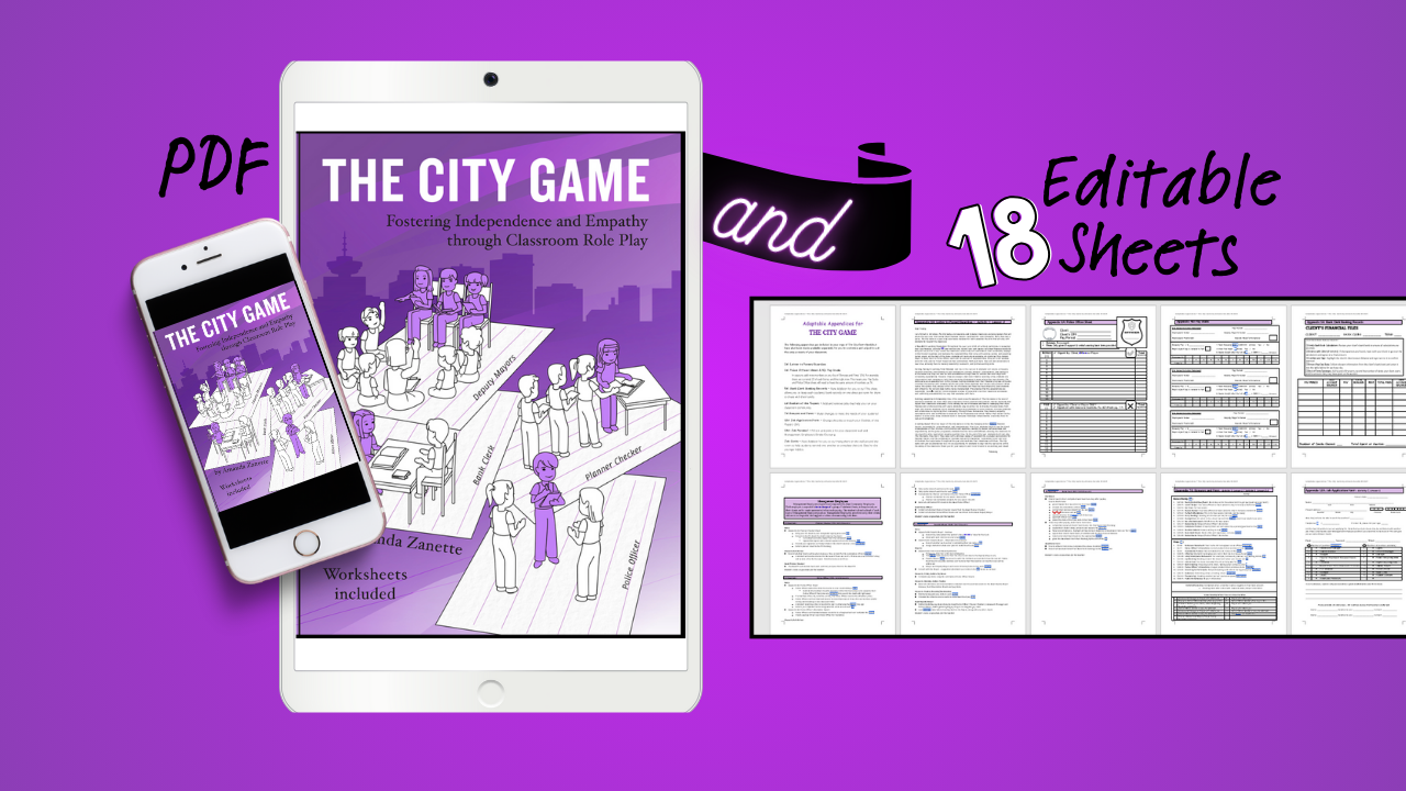 PDF & Editable Worksheets of The City Game Book ~ A Gift that Keeps on Giving!