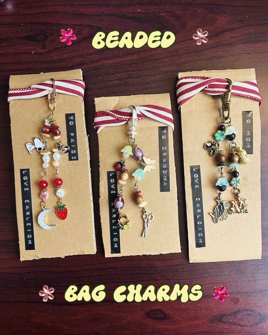 ⭐️ Beaded Bag Charms 💼

I made these cute beaded bag charms for my mom, grandma and sister in law and it was so much fun! 

I tend to lean toward fibre arts most of the time but sometimes it&rsquo;s really fun to branch out and spend some time worki