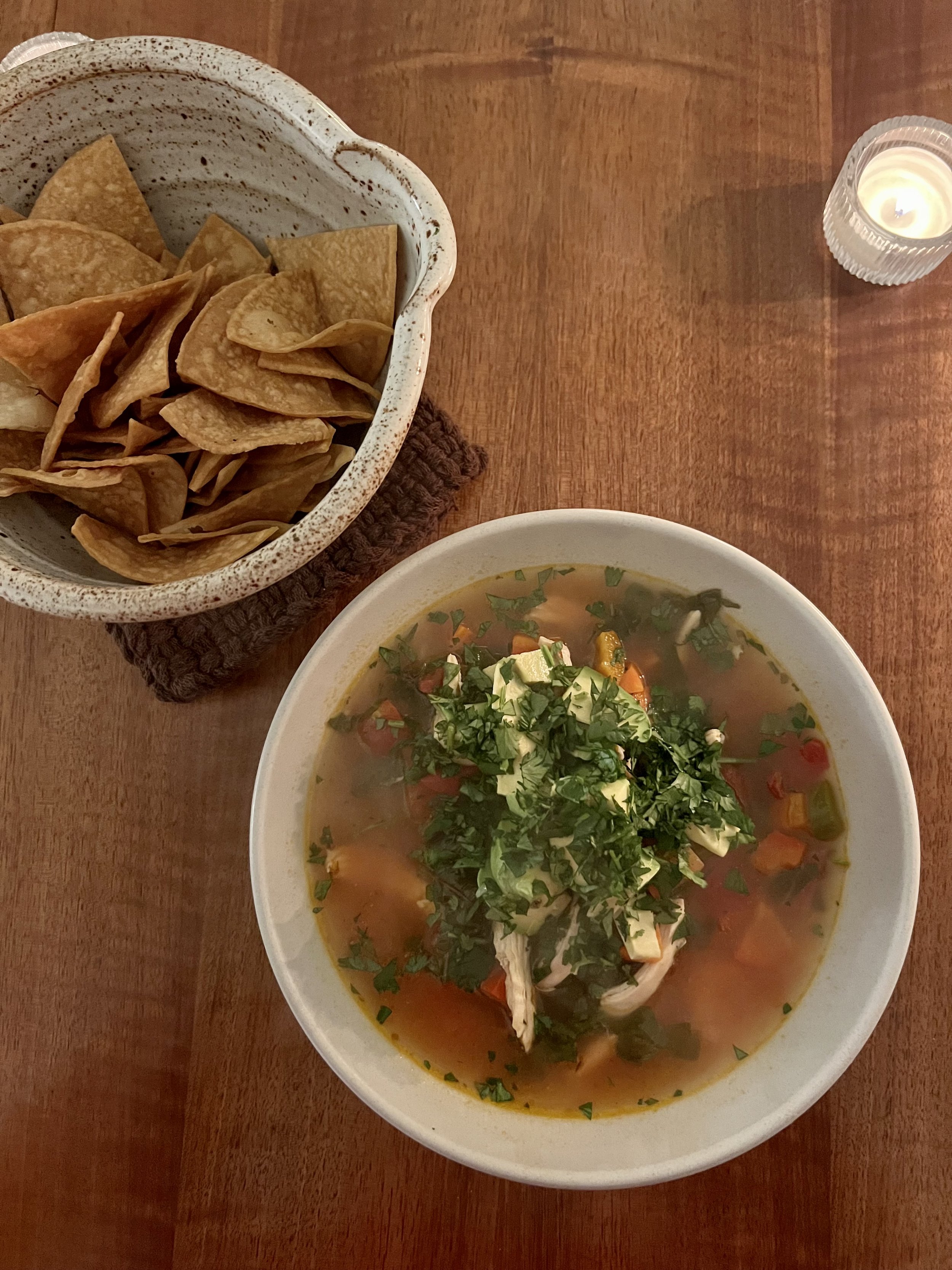 Latin American Chicken Soup with Greens