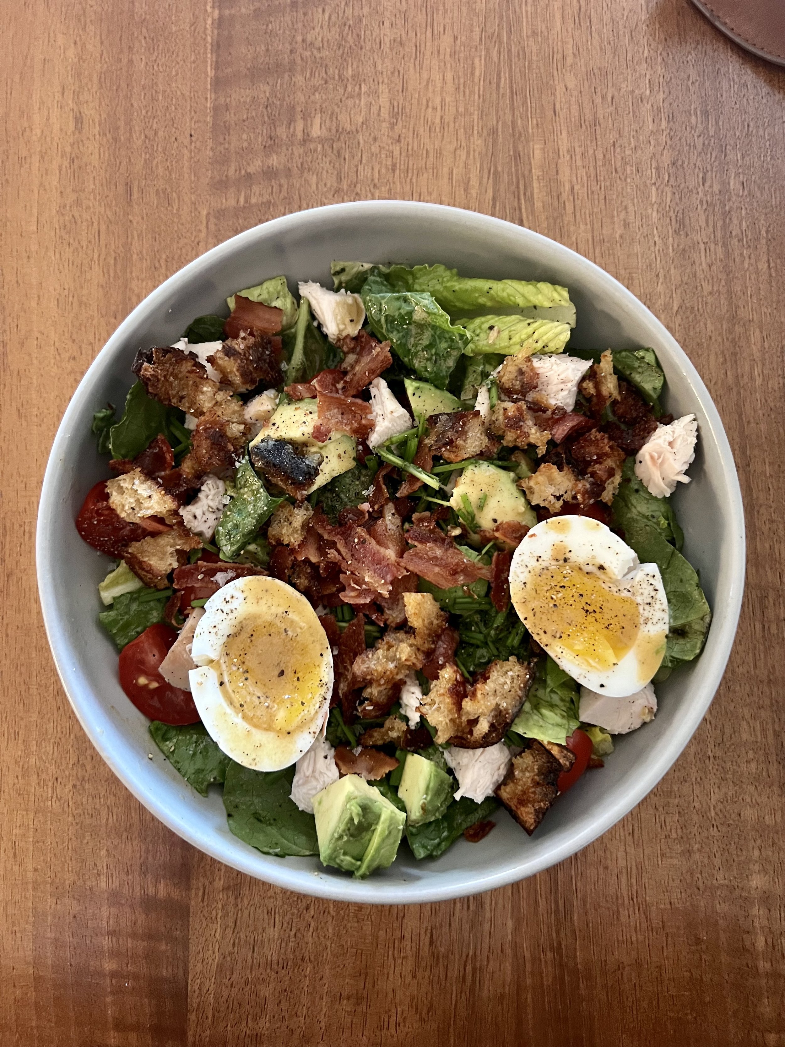 Chicken Cobb Salad with Homemade Sourdough Croutons