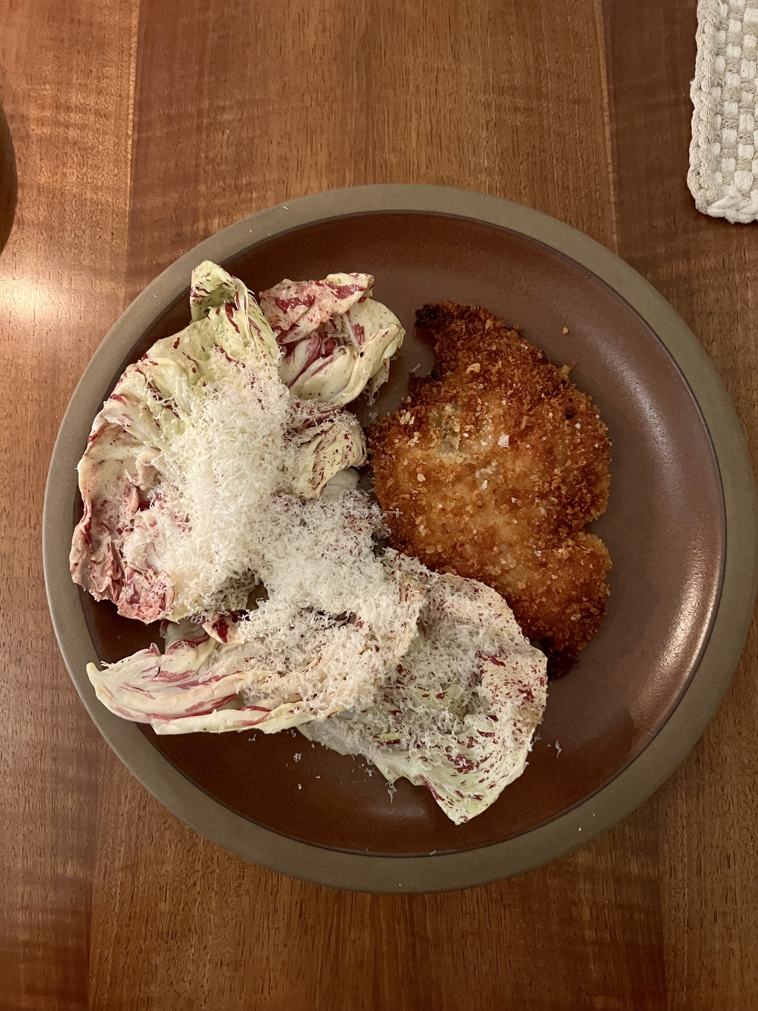Panko Crusted Chicken Cutlet, Radicchio & Parmesan