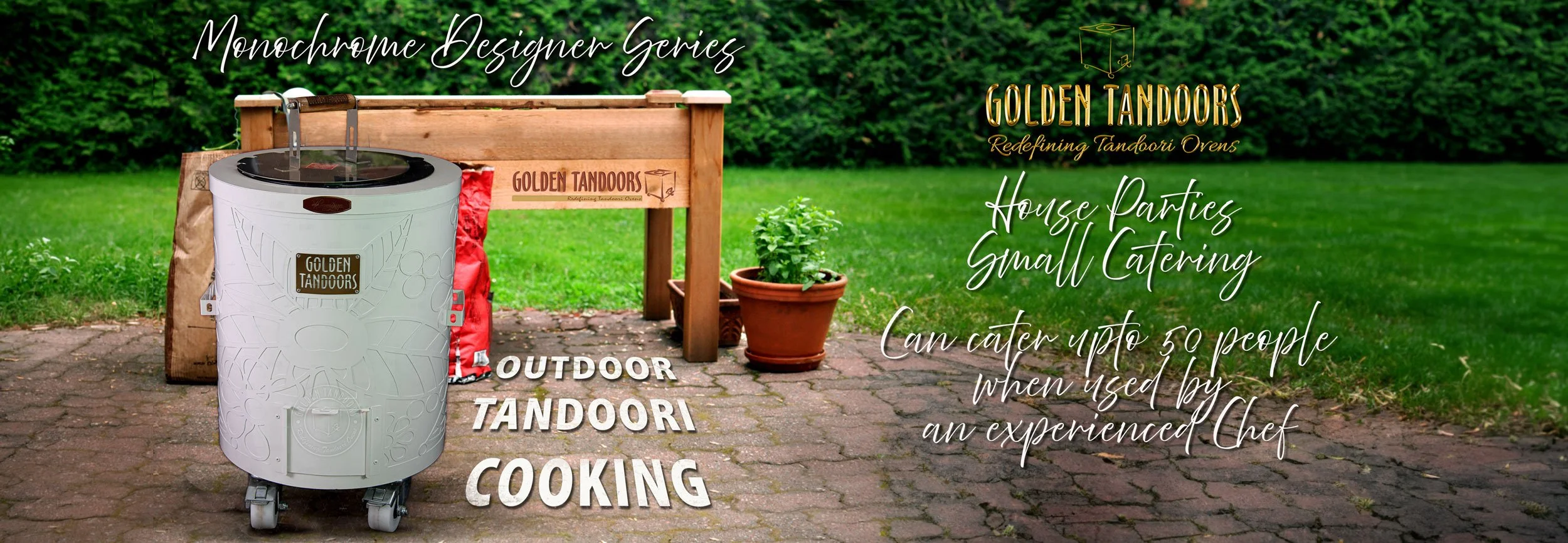 backyard catering designer tandoor white