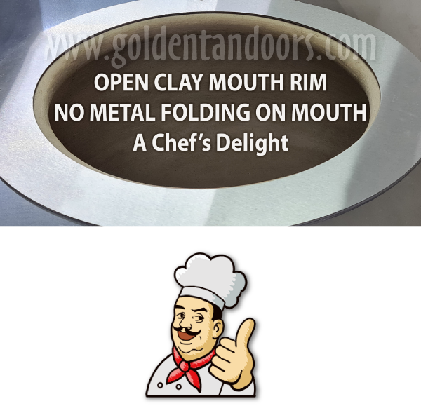 Clay Open Mouth Tandoor so arms dont touch metal